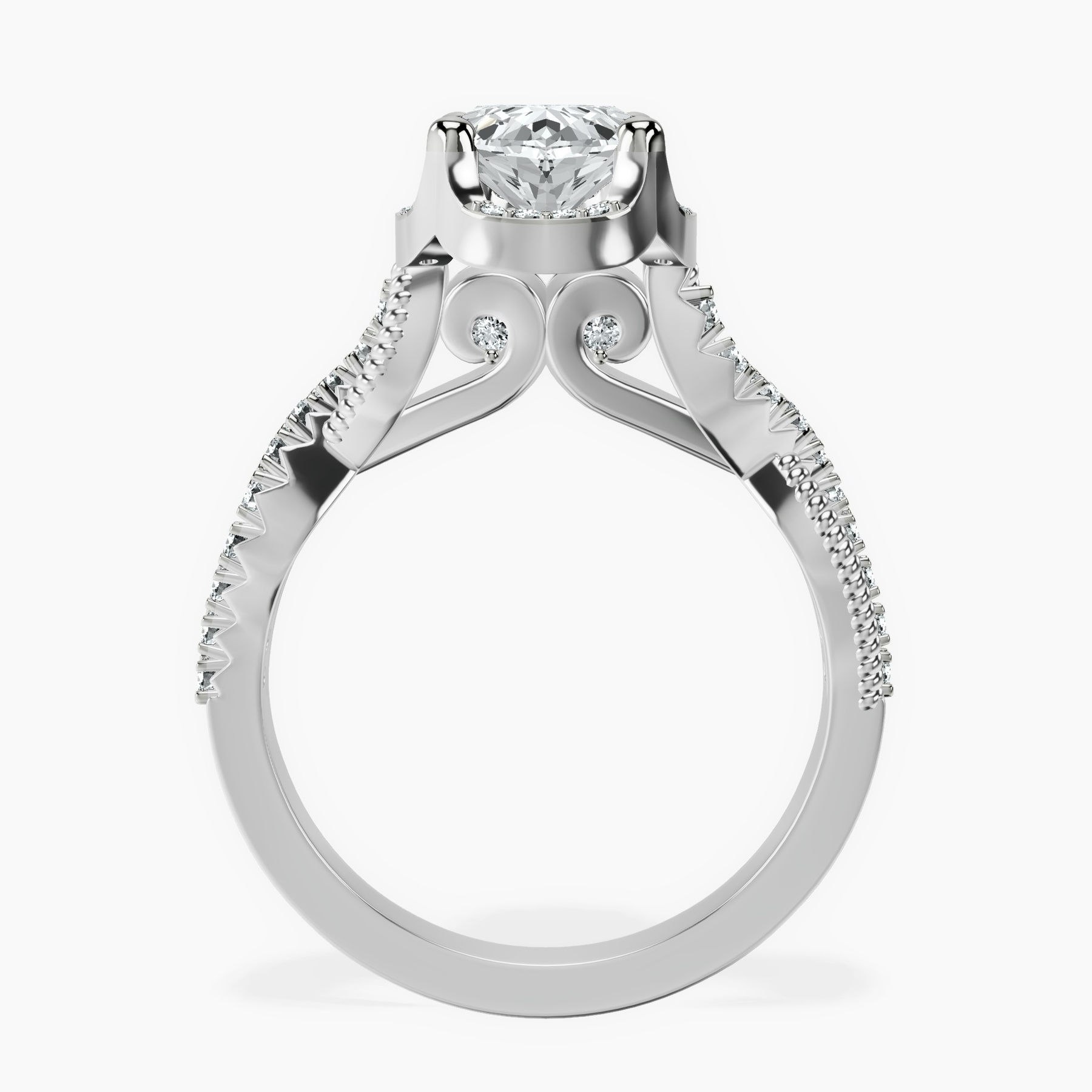 10kt White Gold Astoré Channel Glided Lab Diamond Ring side right image one