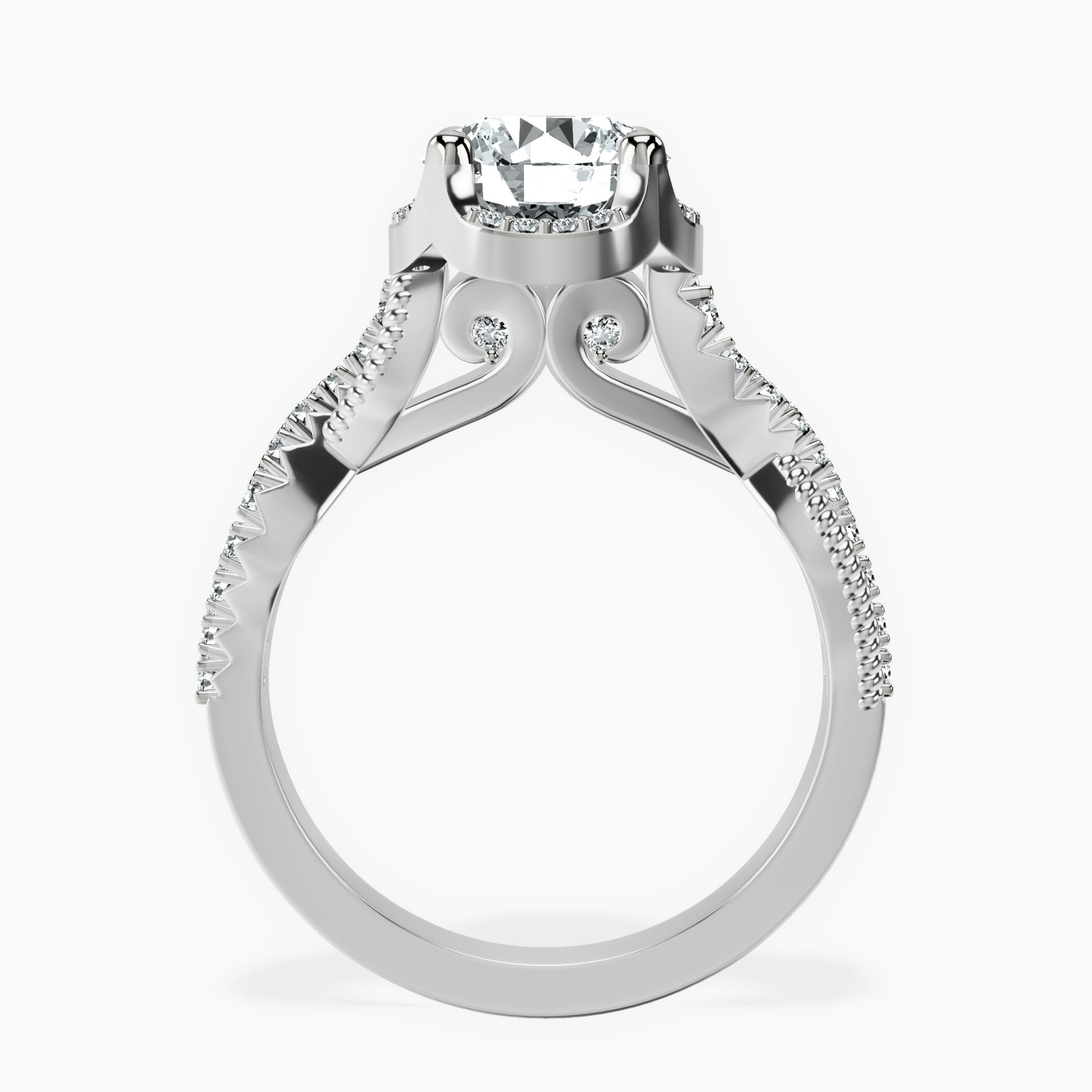 10kt White Gold Astoré Channel Glided Lab Diamond Ring side right image one