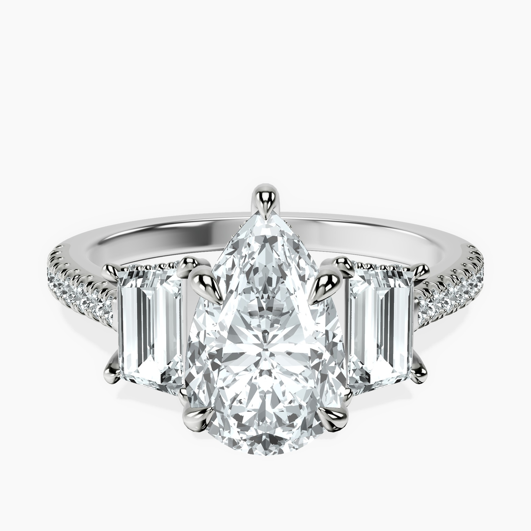 1.89 ct. pear Lavinia Ring in 14kt white gold rtr top