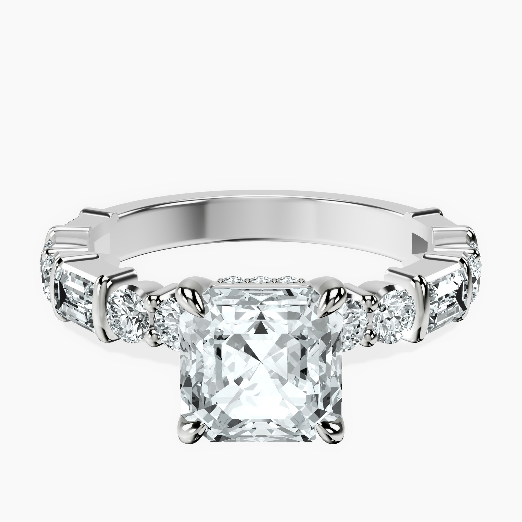 Platinum Enchanted Bliss Side Stone Lab Diamond Ring front image