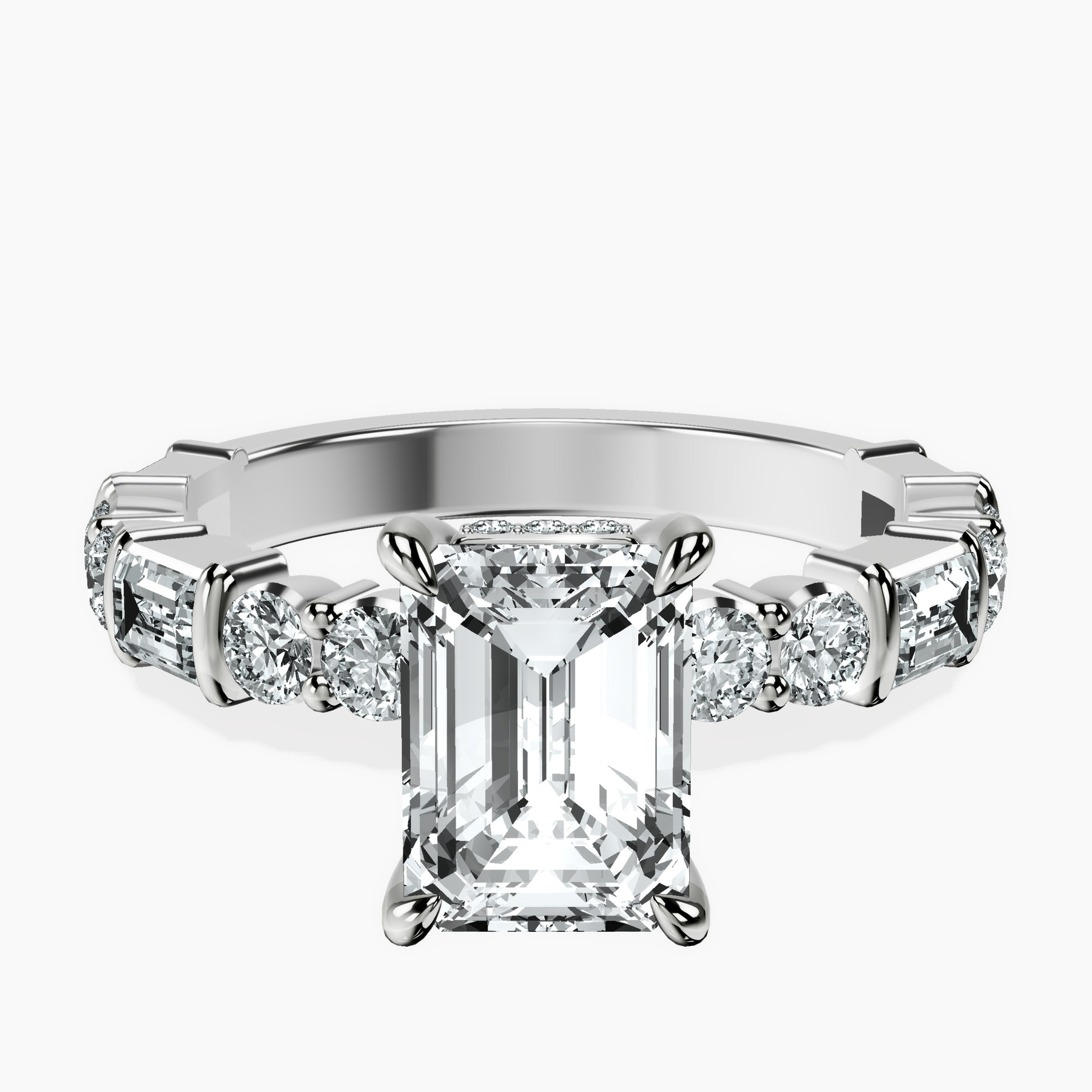 Platinum Enchanted Bliss Side Stone Lab Diamond Ring front image