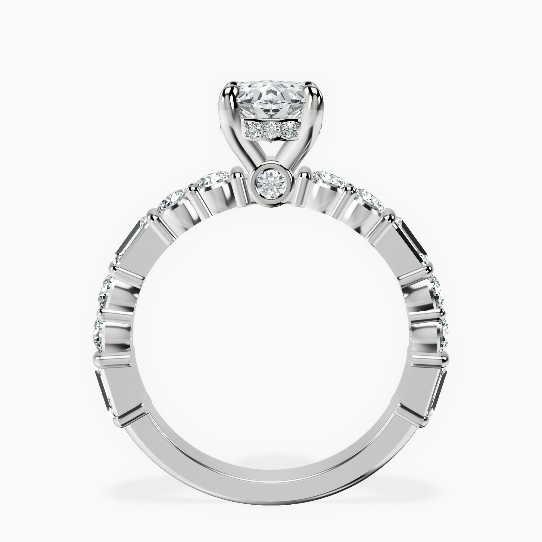 10kt White Gold Enchanted Bliss Side Stone Lab Diamond Ring side right image one