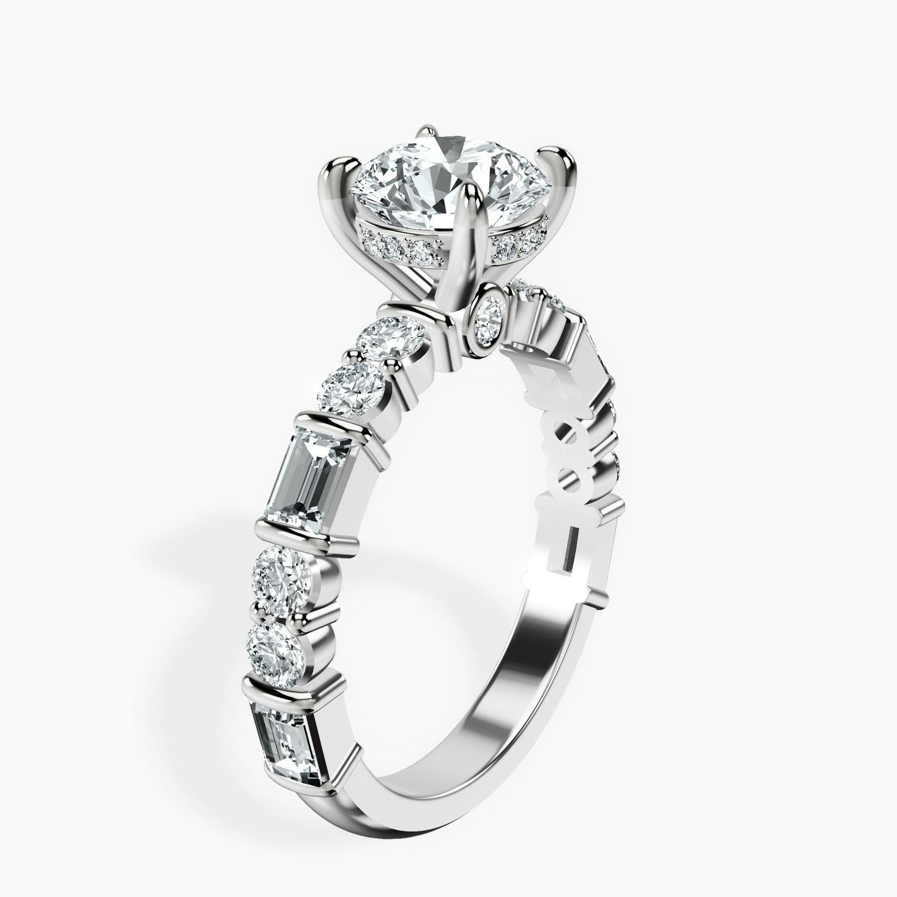 10kt White Gold Enchanted Bliss Side Stone Lab Diamond Ring standing product image one