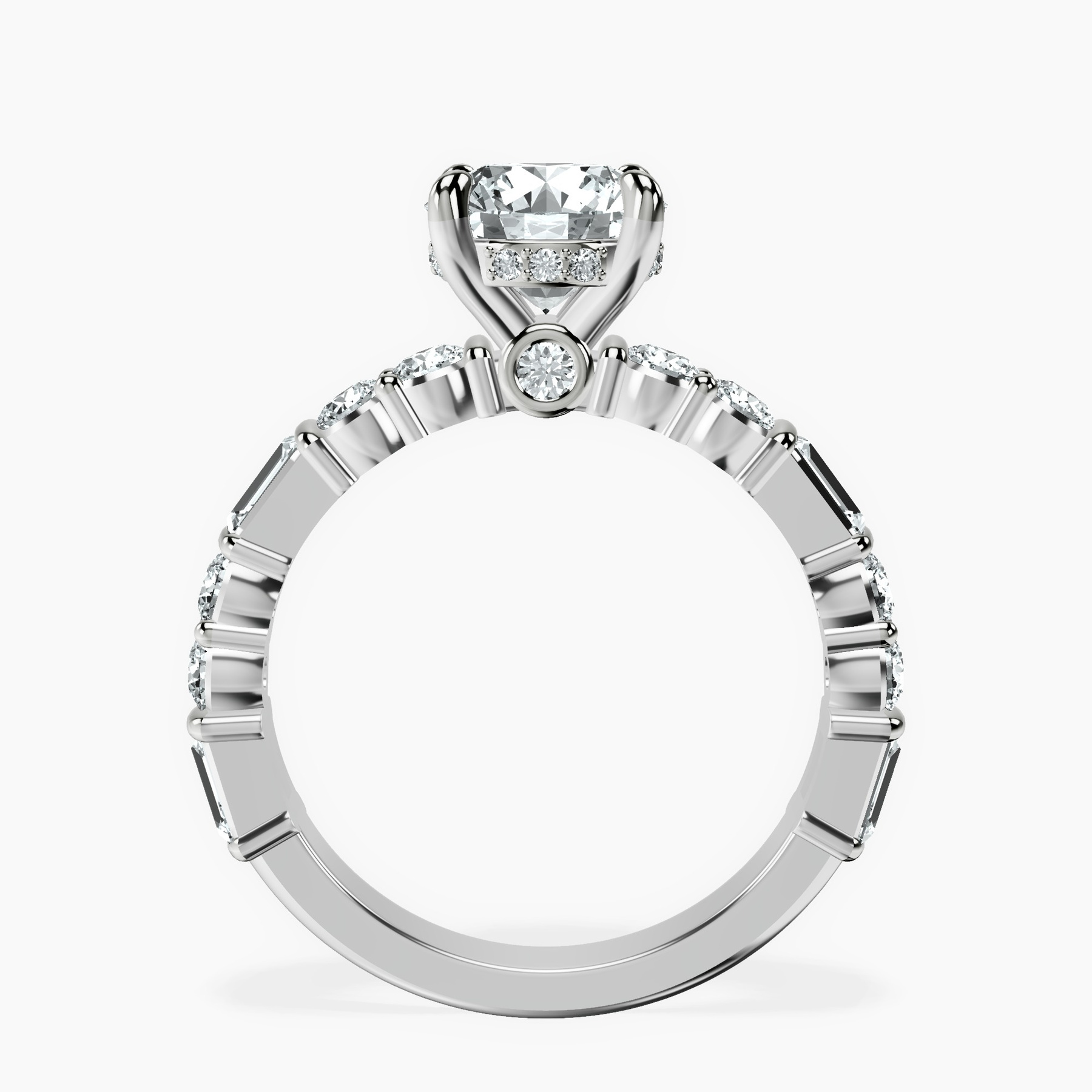 10kt White Gold Enchanted Bliss Side Stone Lab Diamond Ring side right image one