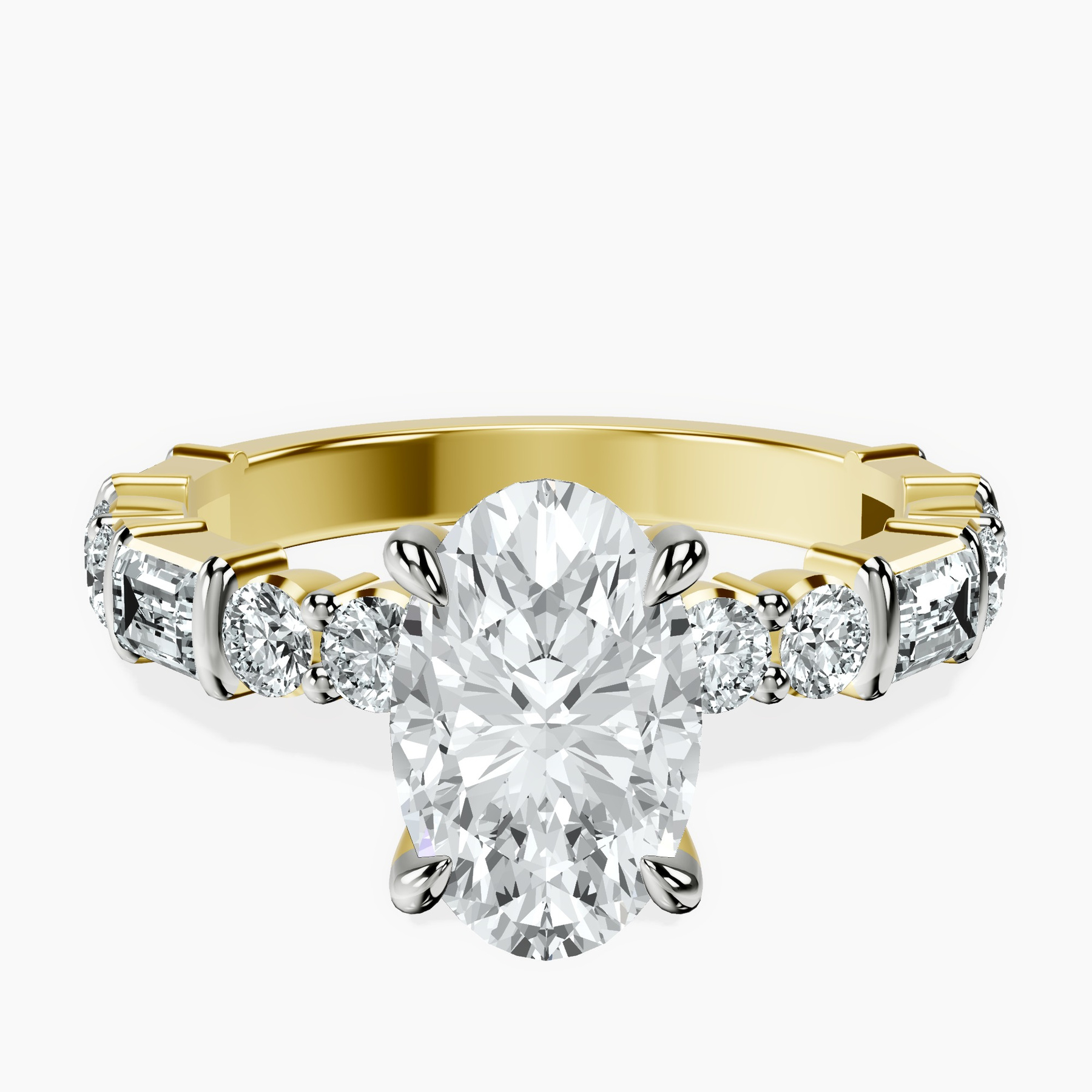18kt Yellow Gold Enchanted Bliss Side Stone Lab Diamond Ring front image