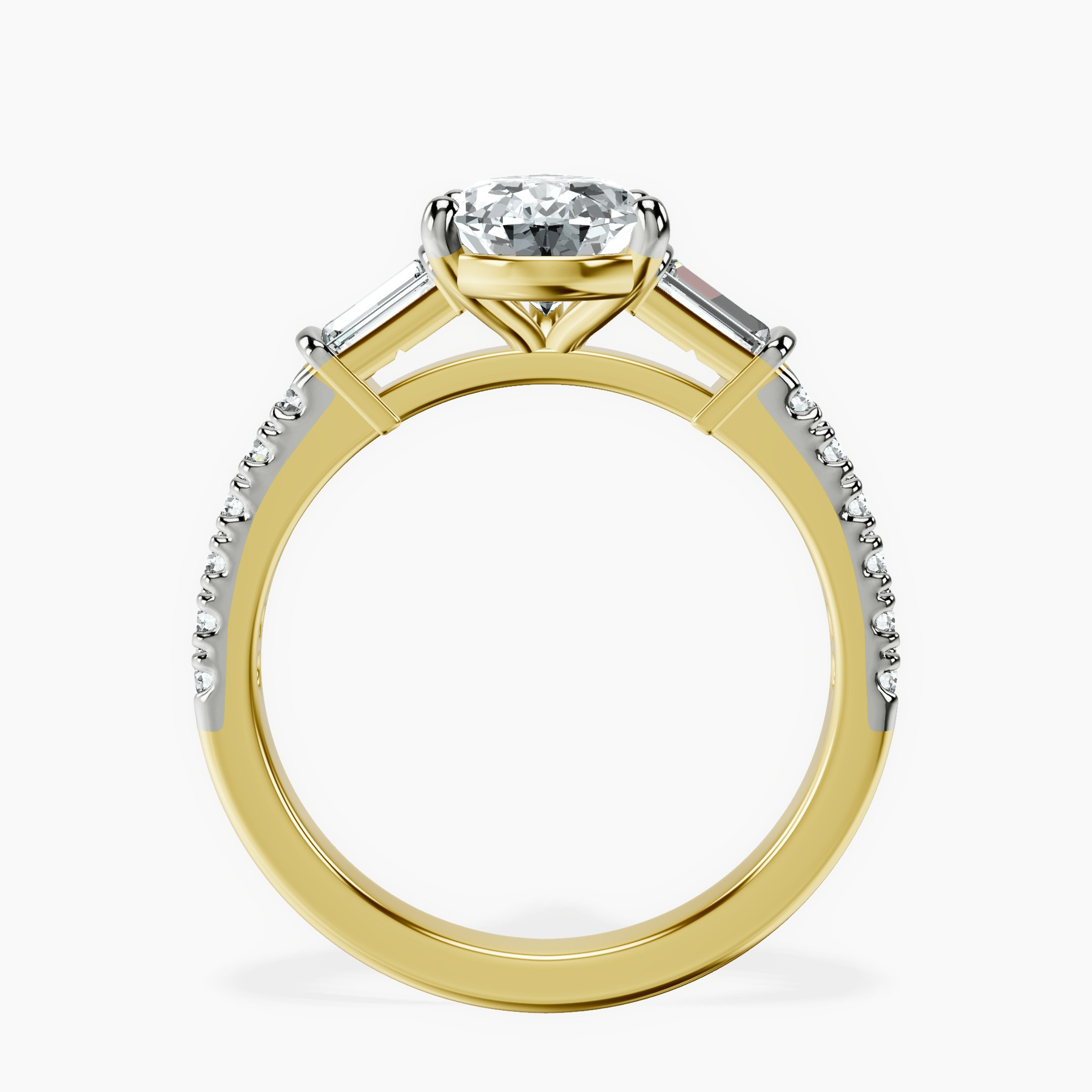 10kt Yellow Gold Opalina Charm Side Stone Lab Diamond Ring side right image one