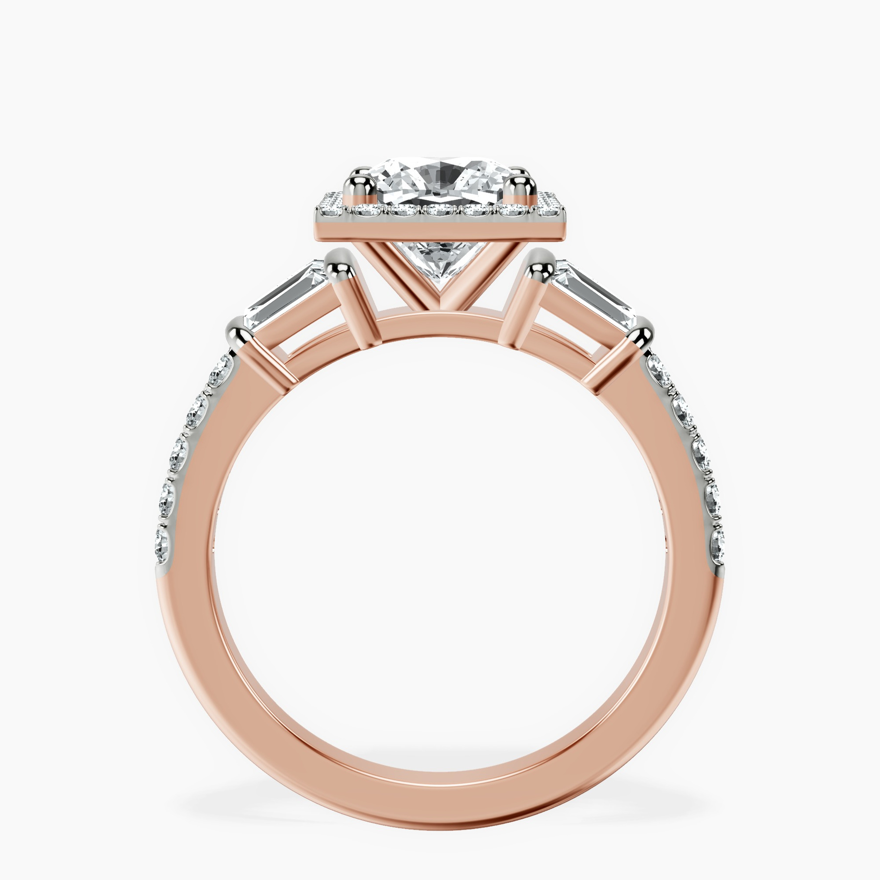 10kt Rose Gold Liora Cascade Halo Lab Diamond Ring side right image one