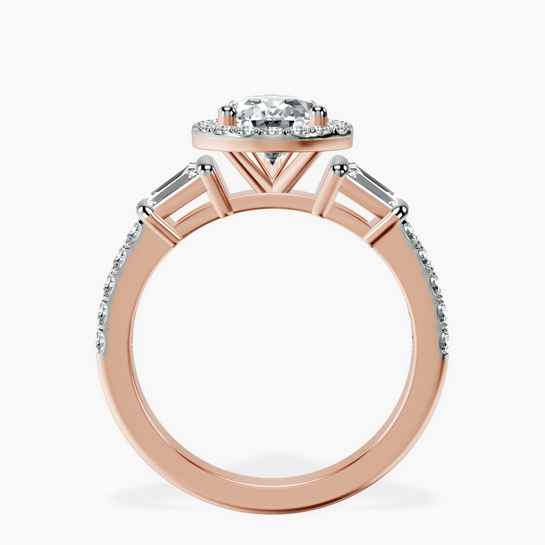 10kt Rose Gold Liora Cascade Halo Lab Diamond Ring side right image one