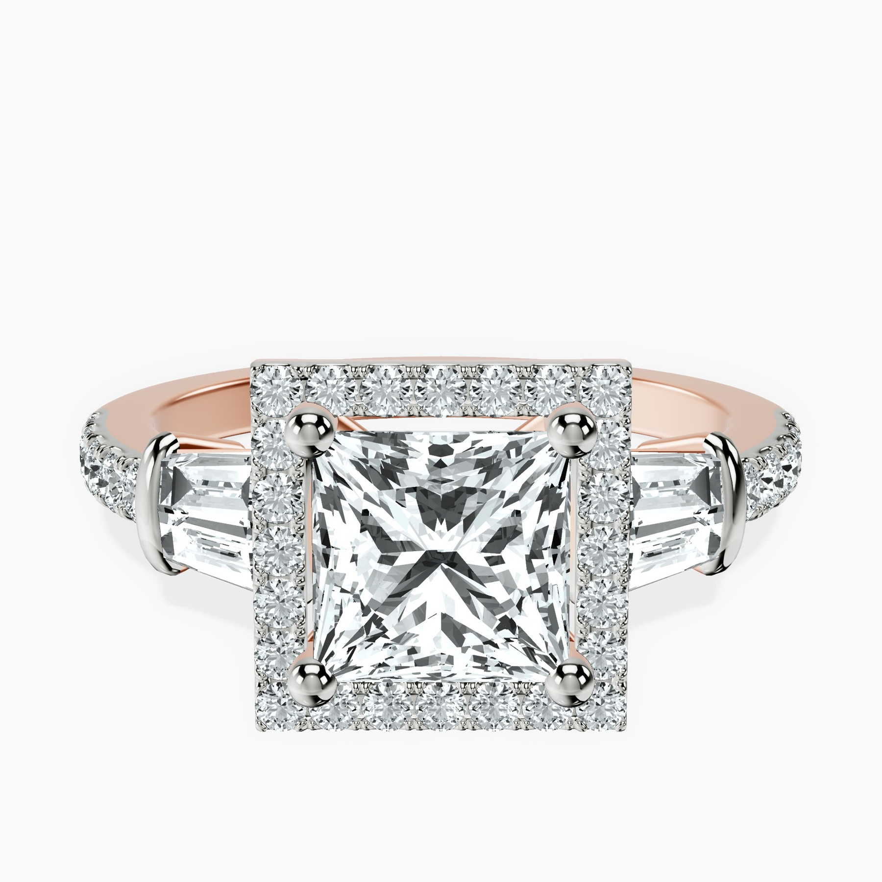 10kt Rose Gold Liora Cascade Halo Lab Diamond Ring front image