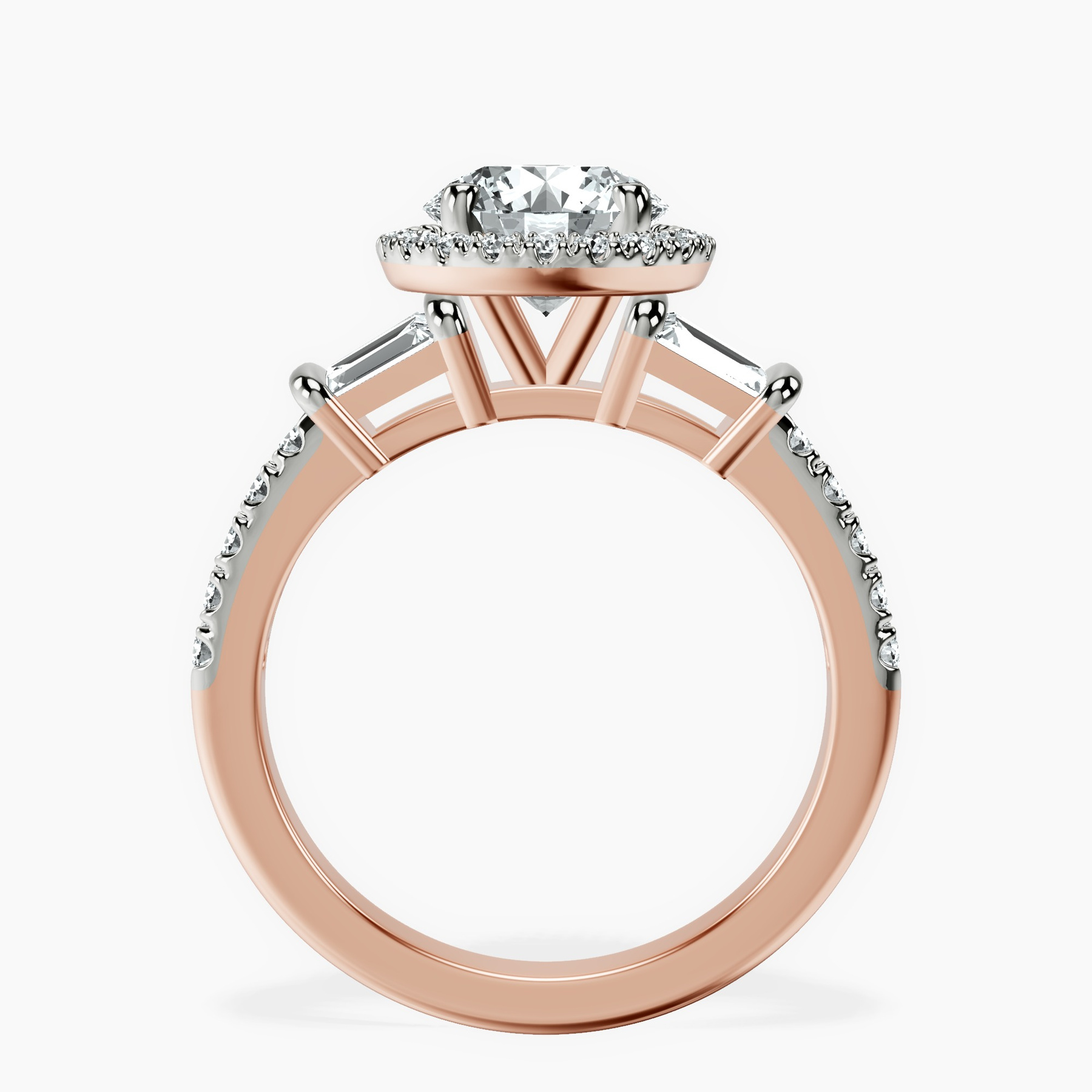10kt Rose Gold Liora Cascade Halo Lab Diamond Ring side right image one