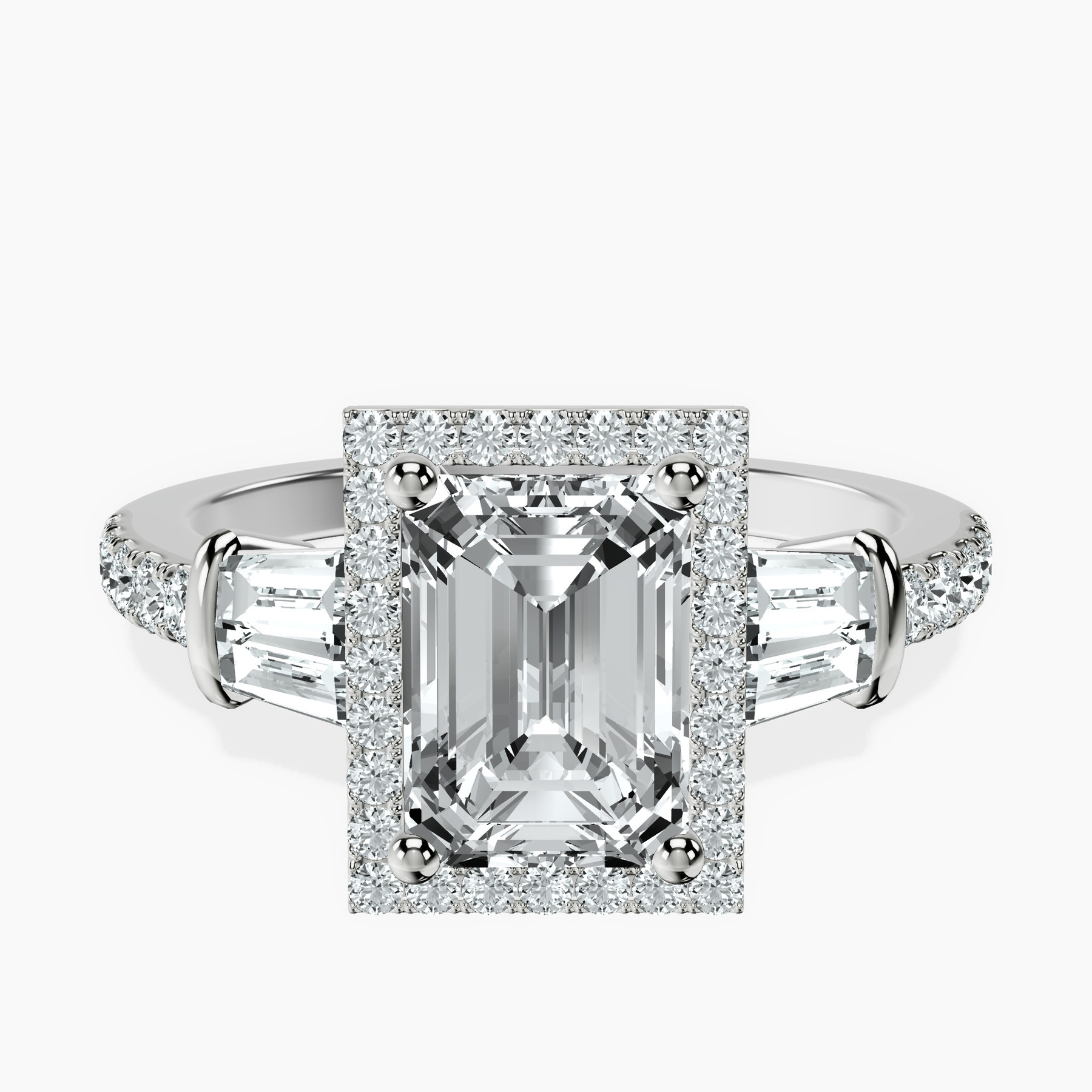 Platinum Liora Cascade Halo Lab Diamond Ring front image