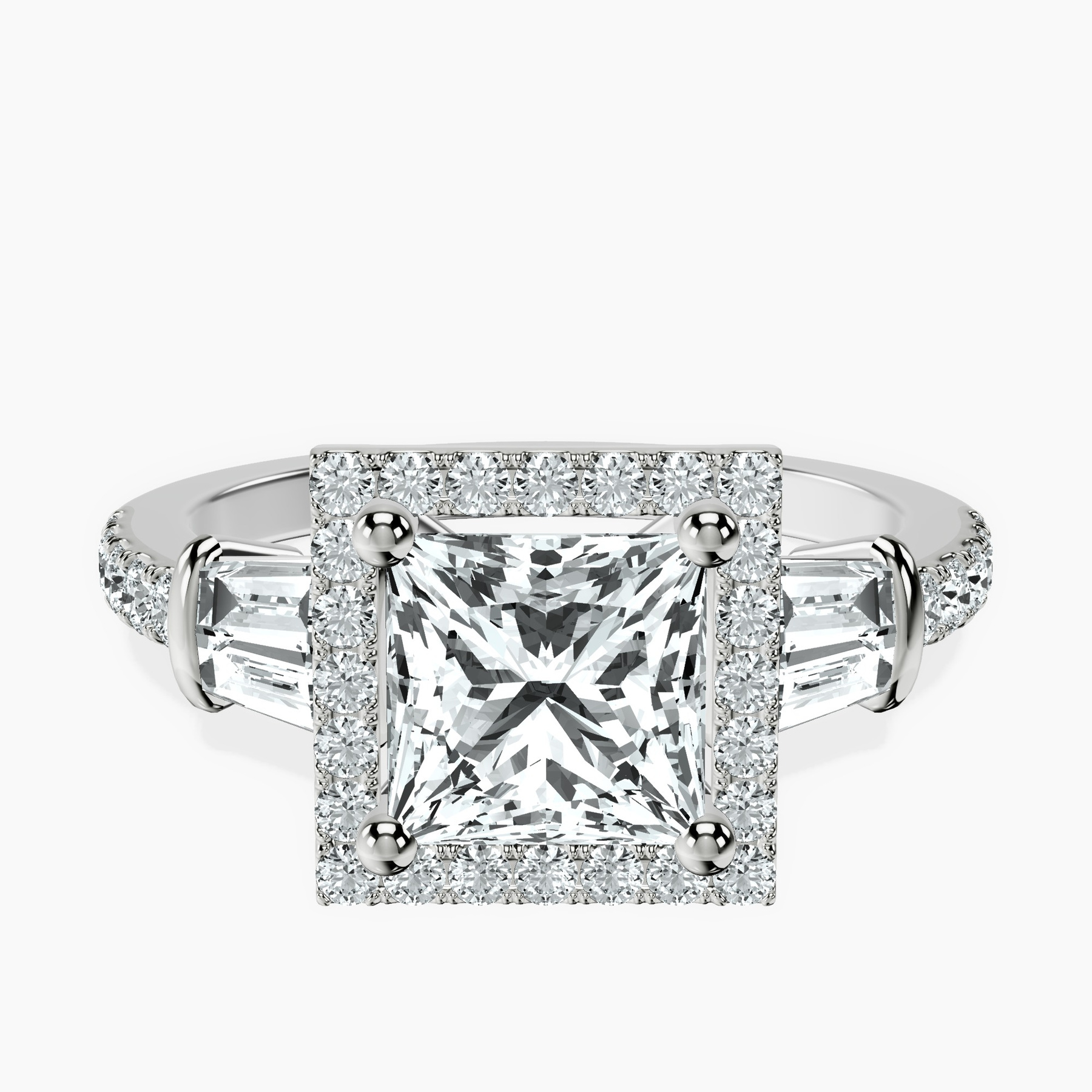 Platinum Liora Cascade Halo Lab Diamond Ring front image