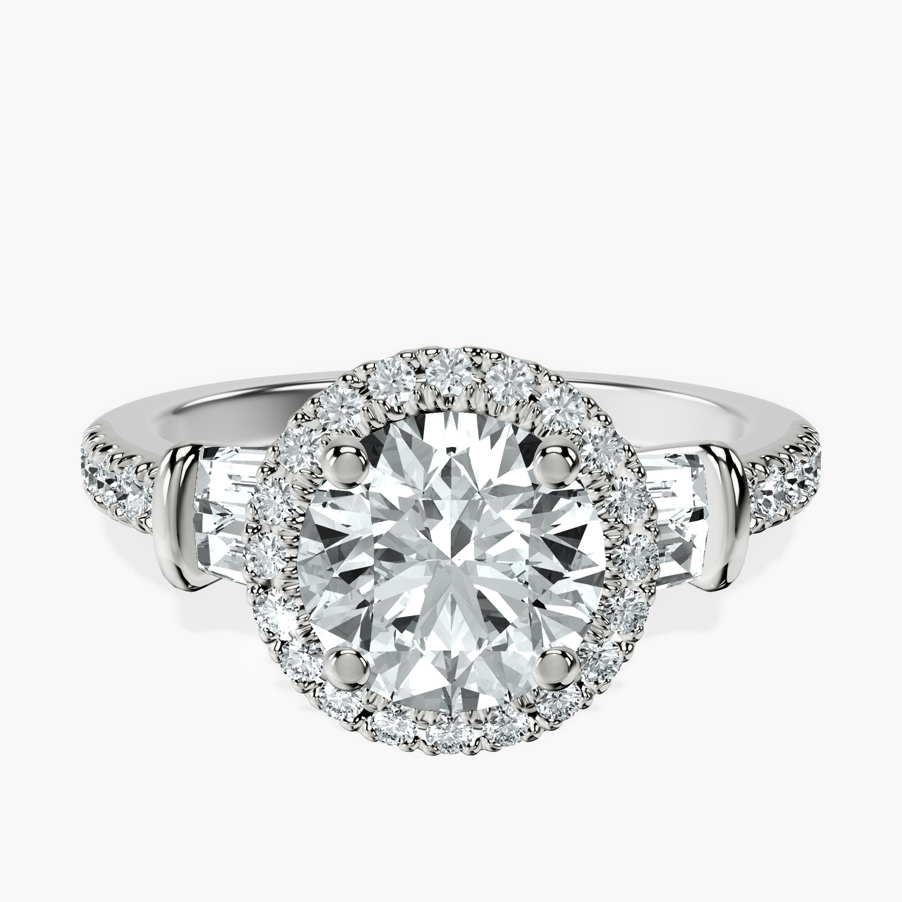 2.82 ct. round Liora Cascade Ring in 18kt white gold rtr top