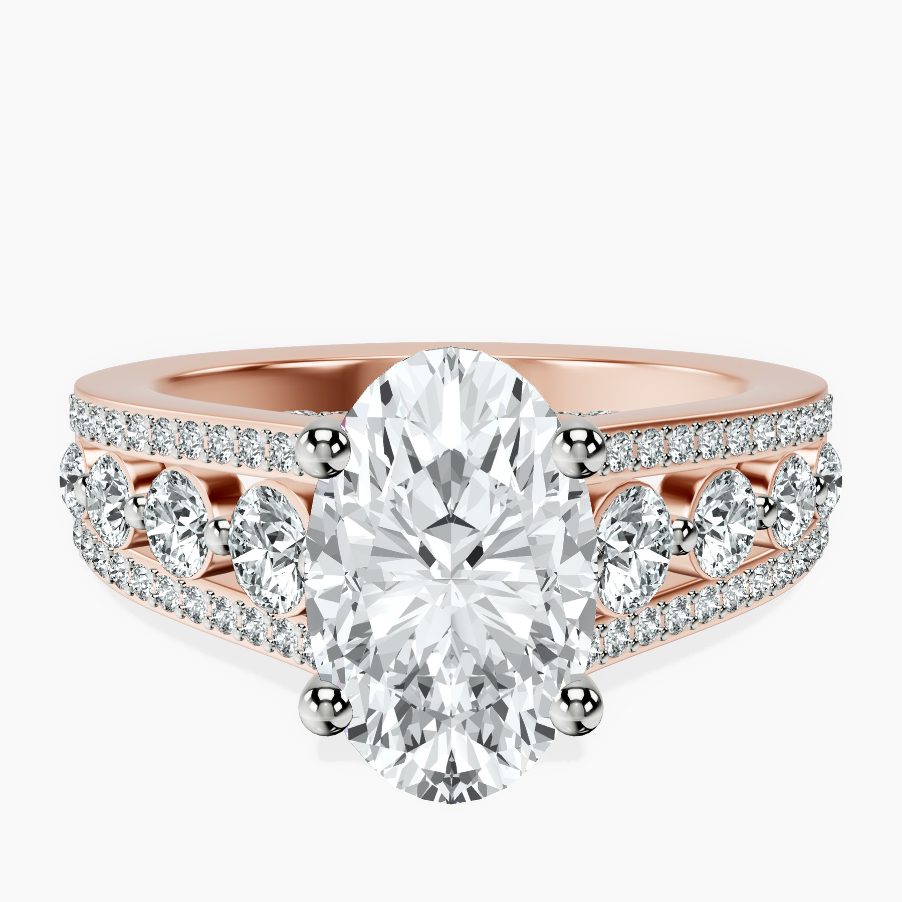 1.05 ct. oval Eos Spark Lab Diamond Ring in 14kt rose gold rtr top