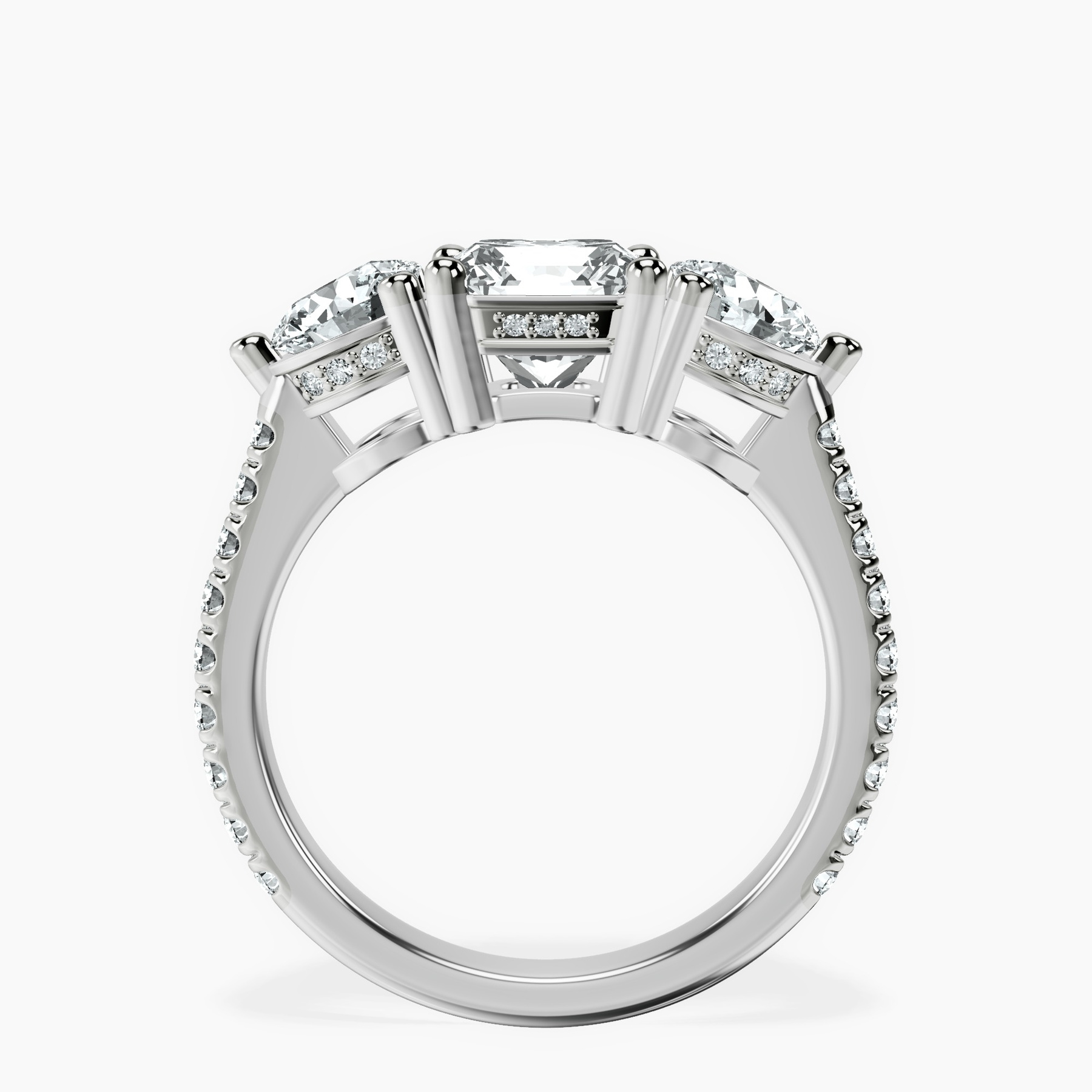10kt White Gold Artemis Round Three Stone Lab Diamond Ring side right image one
