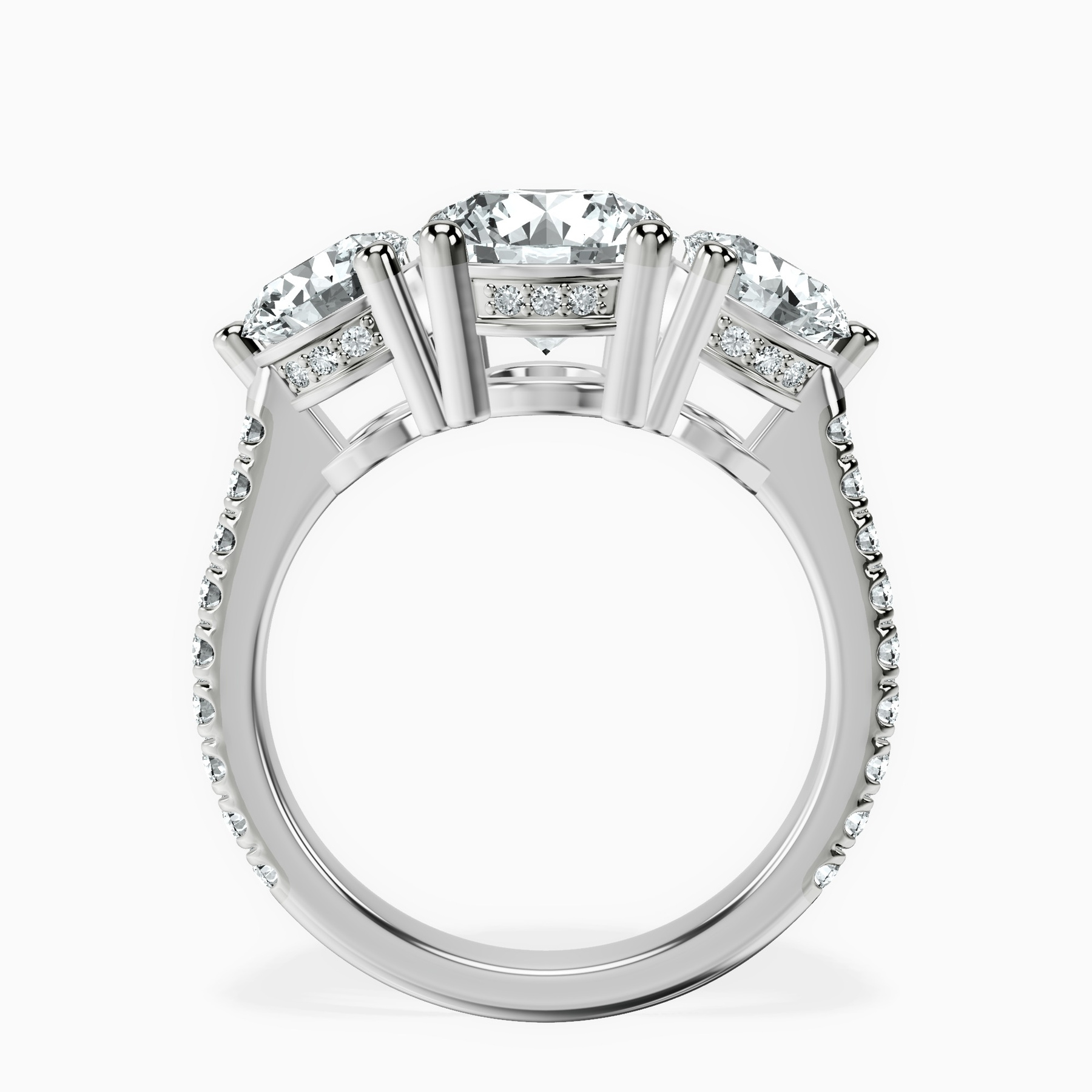 10kt White Gold Artemis Round Three Stone Lab Diamond Ring side right image one