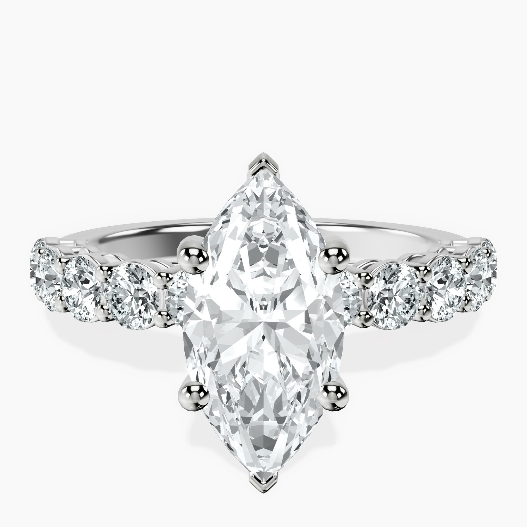10kt White Gold Elinor Side Round Lab Diamond Ring front image