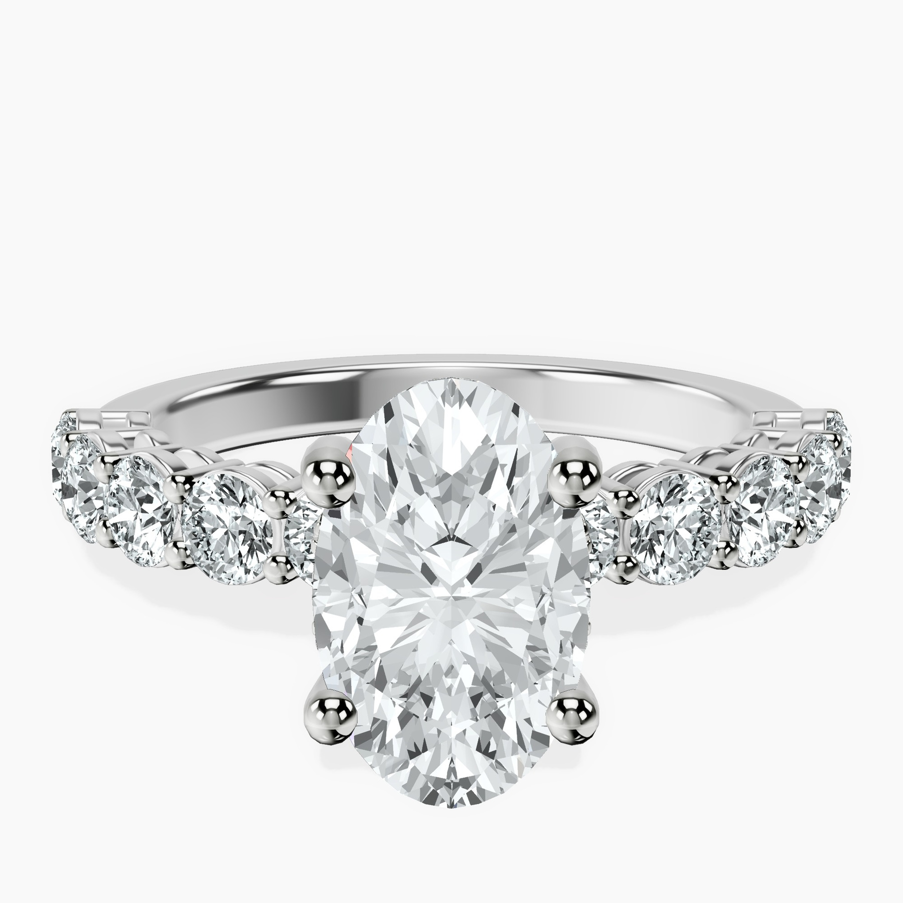 10kt White Gold Elinor Side Round Lab Diamond Ring rtr top