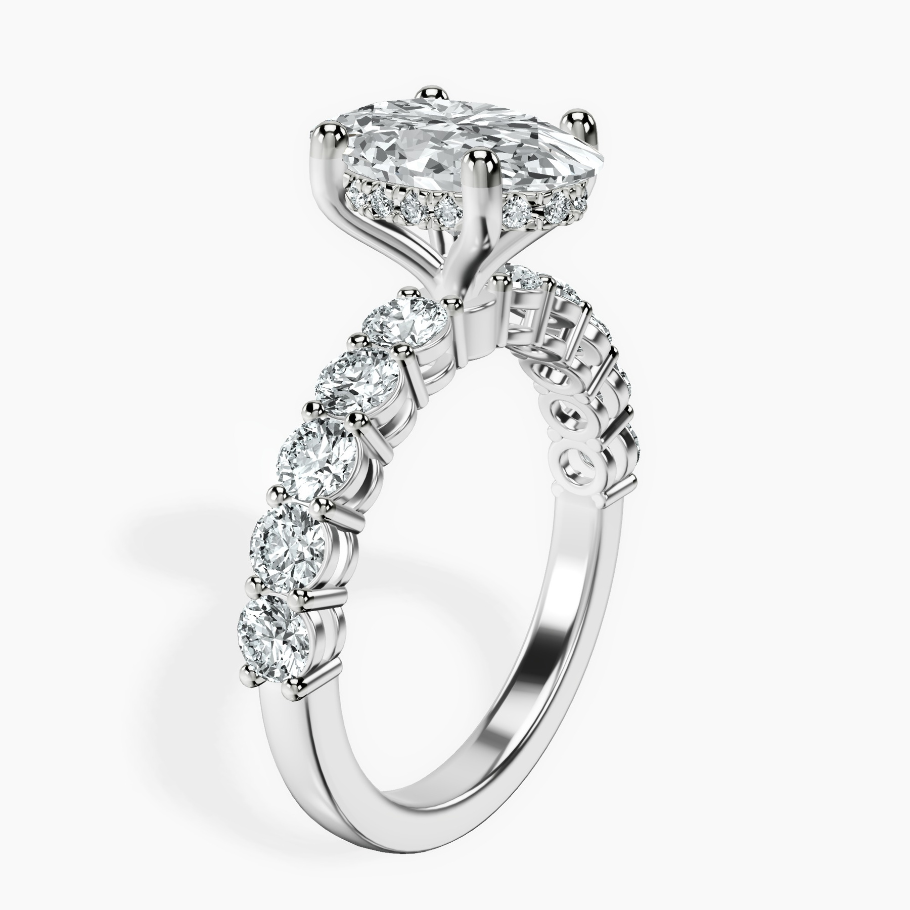 10kt White Gold Elinor Side Round Lab Diamond Ring standing product image one