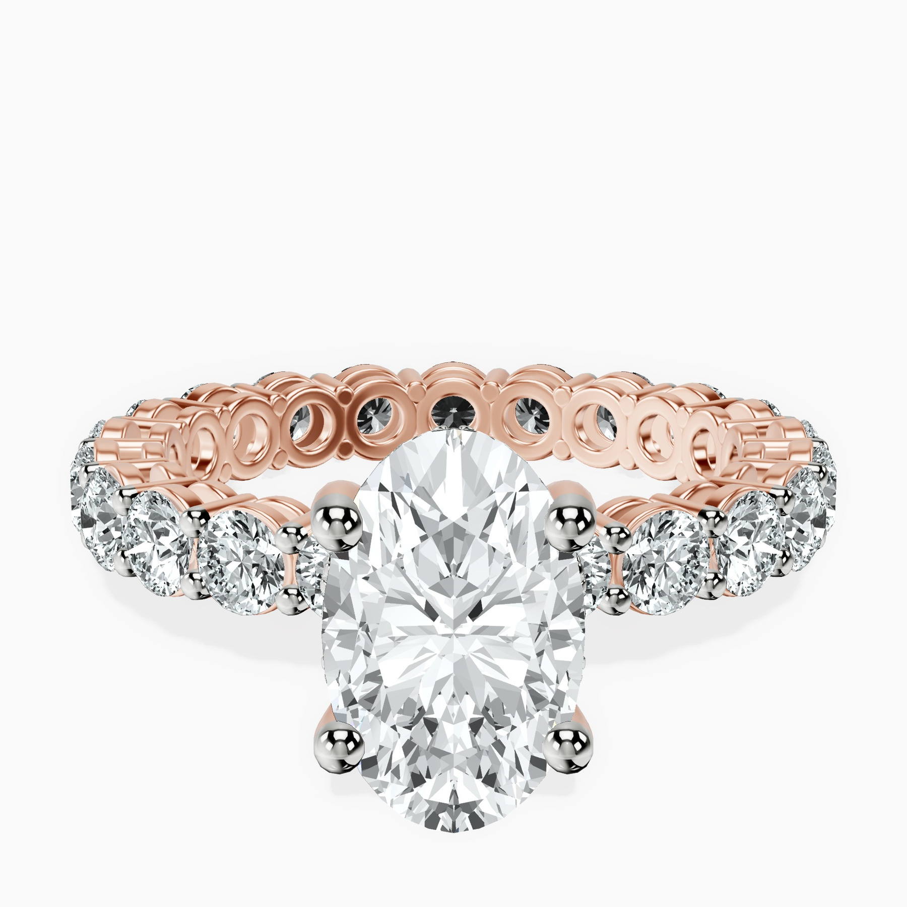 2.06 ct. oval Georgiana Side Round Lab Diamond Ring in 10kt rose gold rtr top