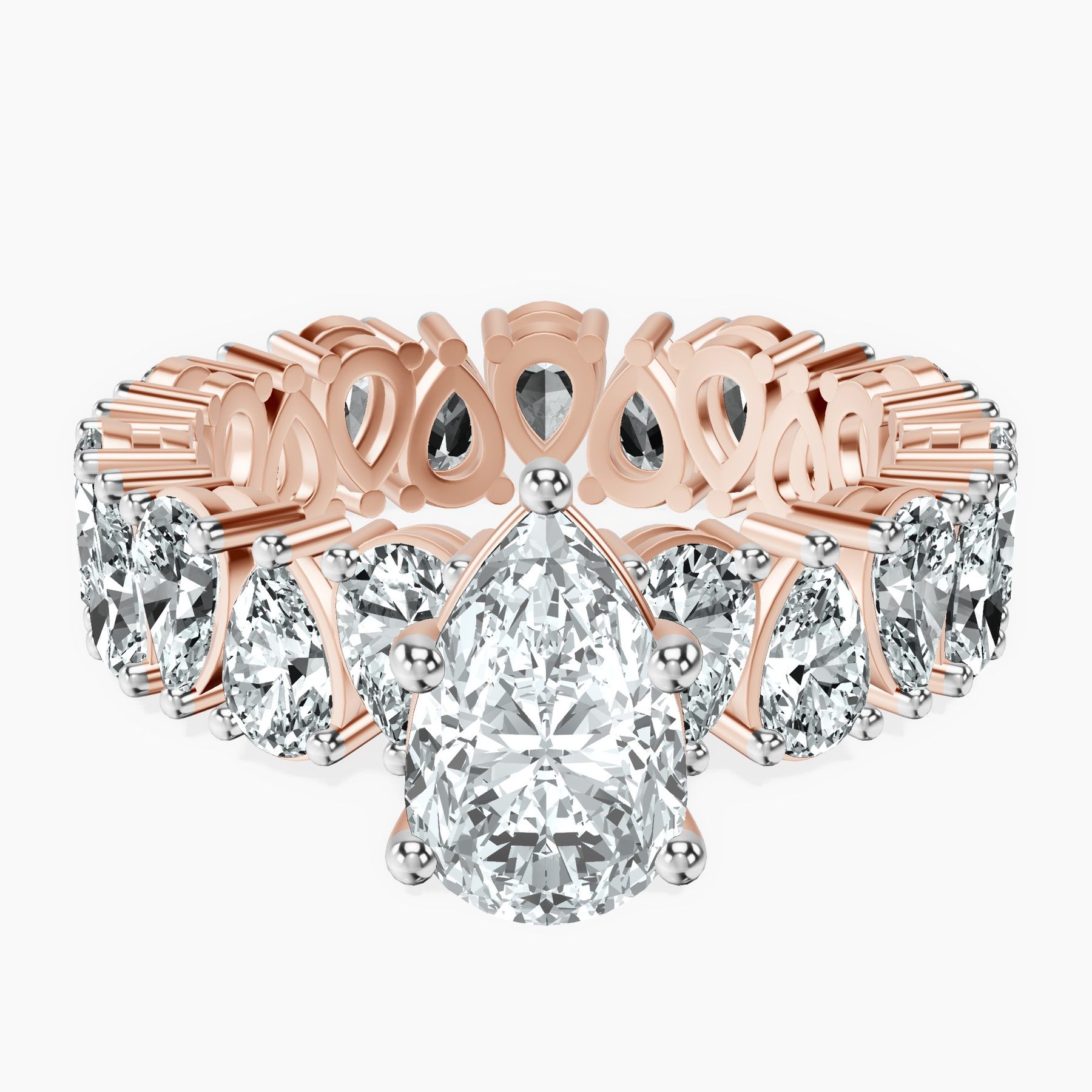 1.35 ct. pear Cordelia Side Pear Lab Diamond Ring in 14kt rose gold rtr top