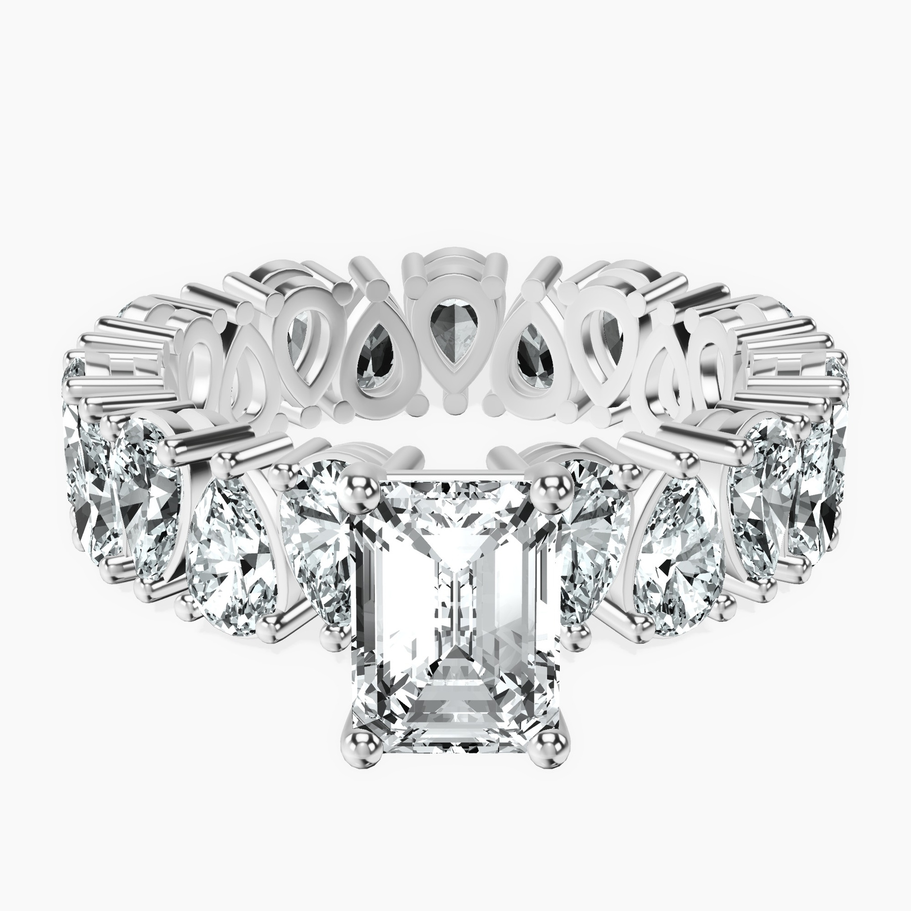 1.09 ct. emerald Cordelia Side Pear Lab Diamond Ring in 10kt white gold rtr top