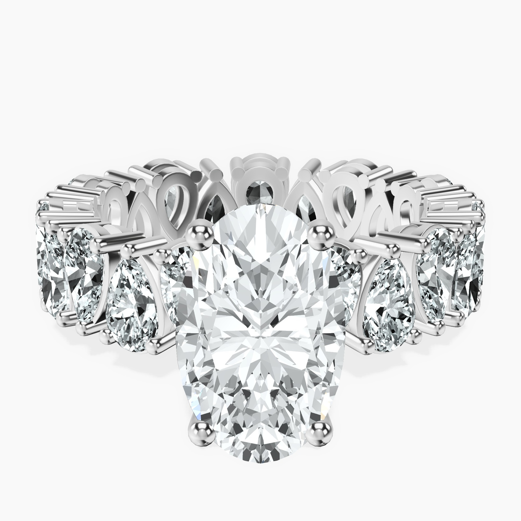 2.99 ct. oval Cordelia Side Pear Lab Diamond Ring in platinum rtr top