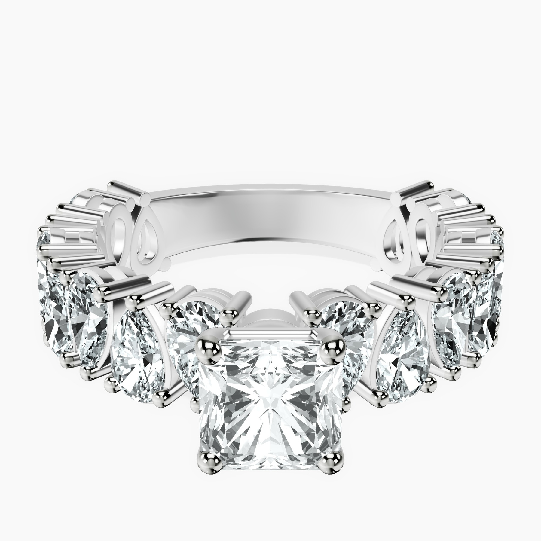 1.48 ct. radiant Esme Side Pear Lab Diamond Ring in platinum rtr top