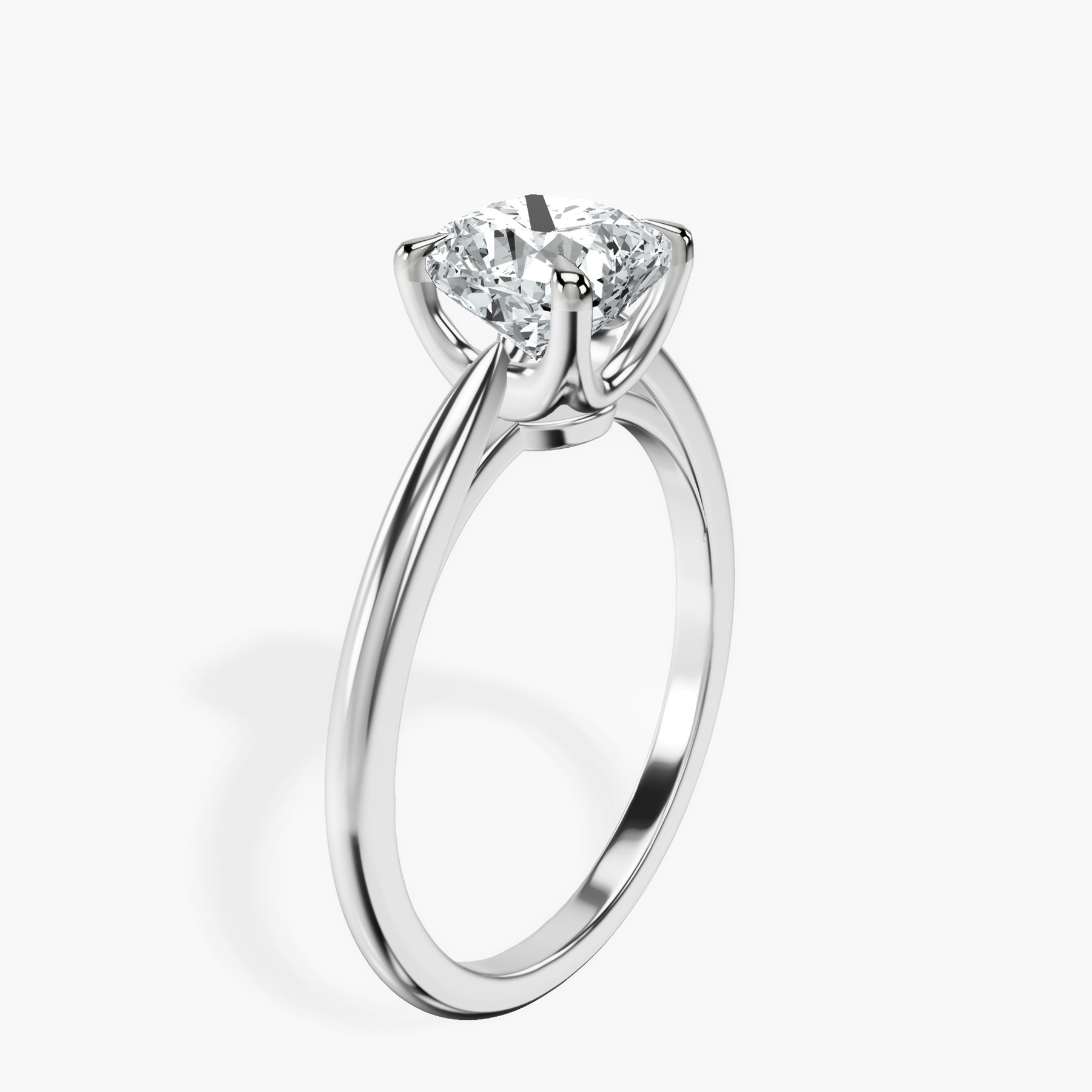 10kt White Gold Azalea Classic Solitaire 1.5mm Lab Diamond Ring standing product image one