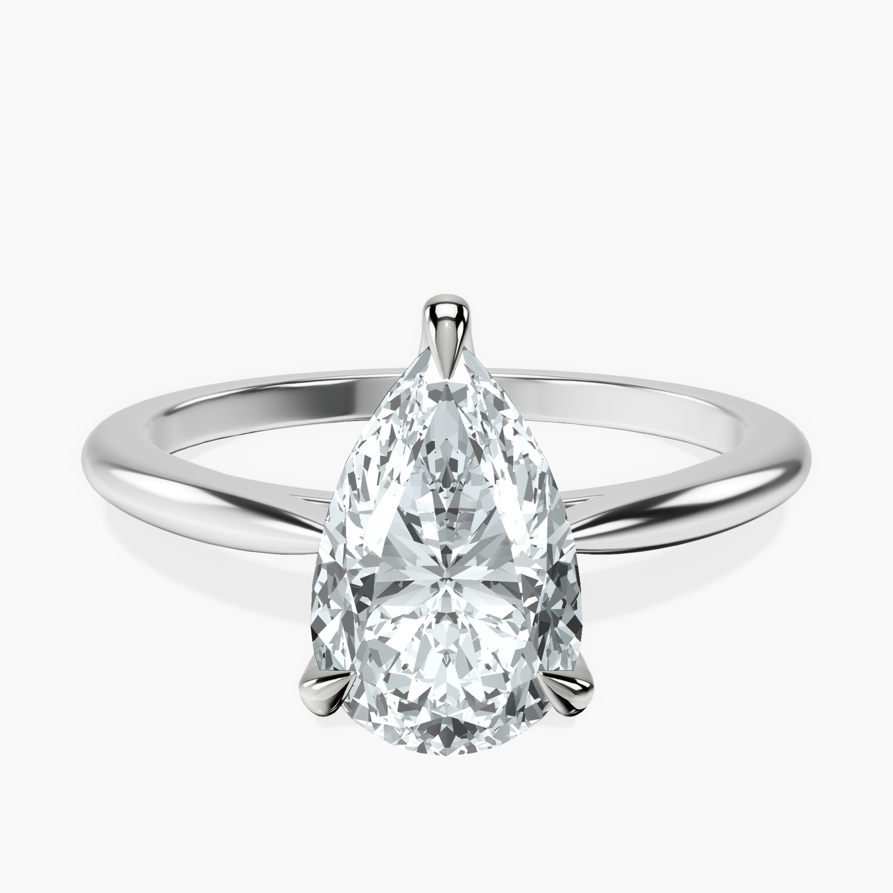 2.59 ct. pear Azalea Solitaire Ring in 14kt white gold rtr top