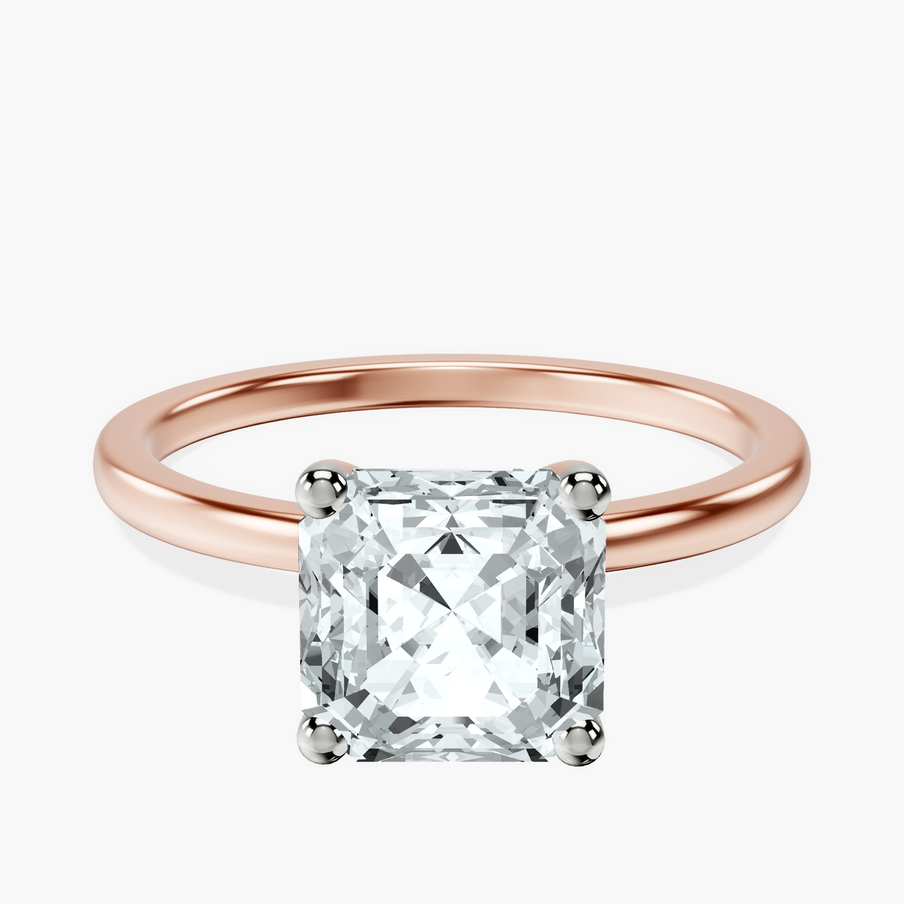 14kt Rose Gold Four Prong Solitaire 1.5mm Lab Diamond Ring front image