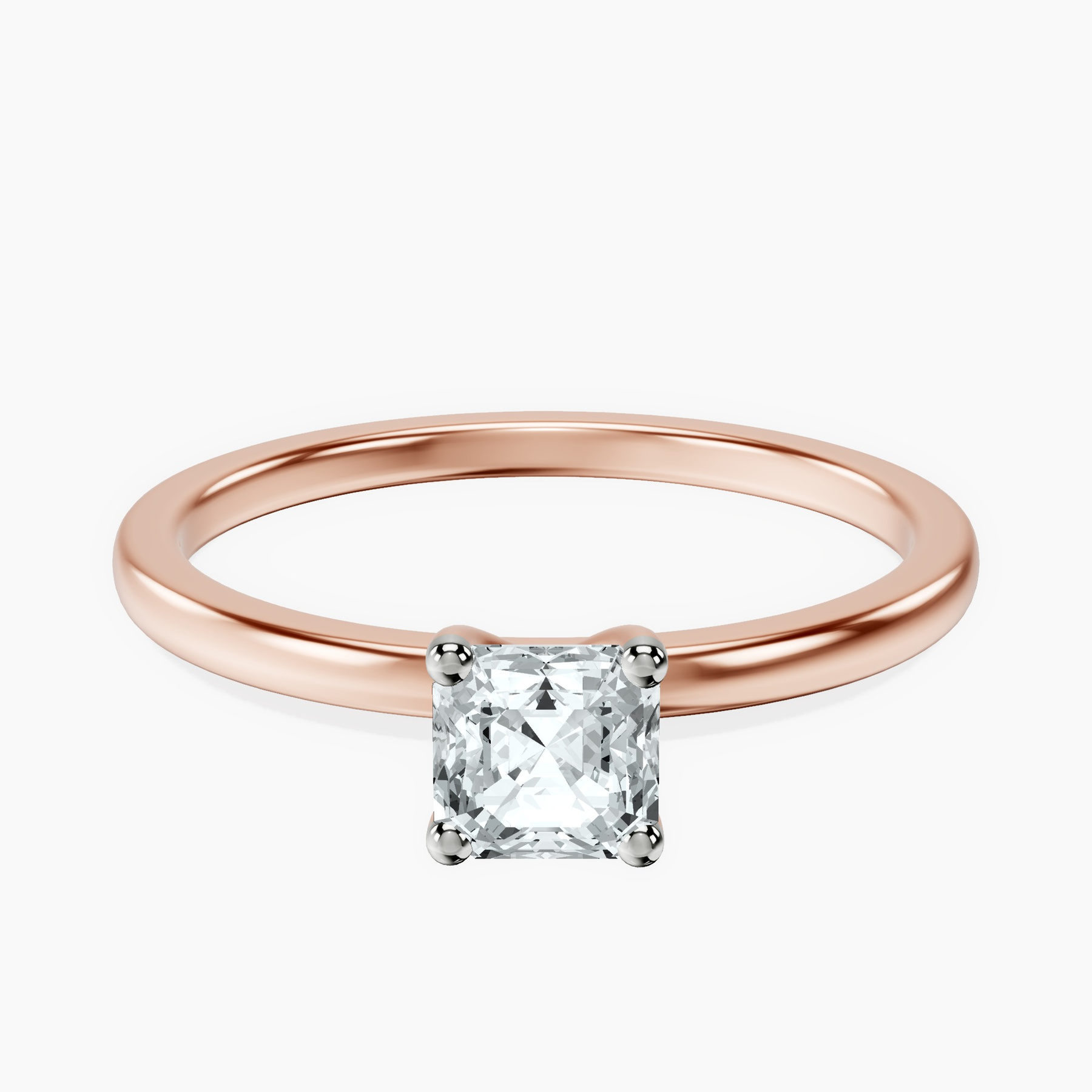 10kt Rose Gold Four Prong Solitaire 1.5mm Lab Diamond Ring front image