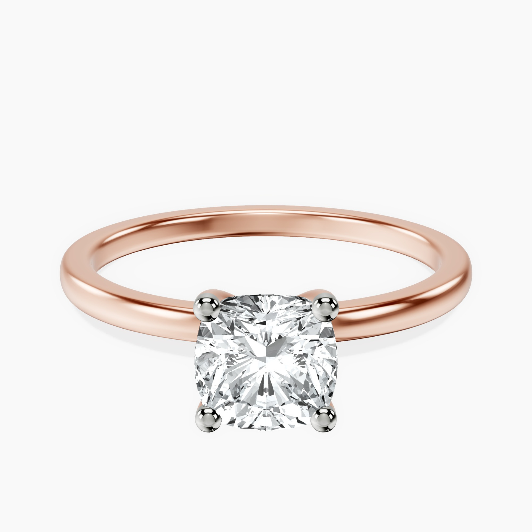 10kt Rose Gold Four Prong Solitaire 1.5mm Lab Diamond Ring front image