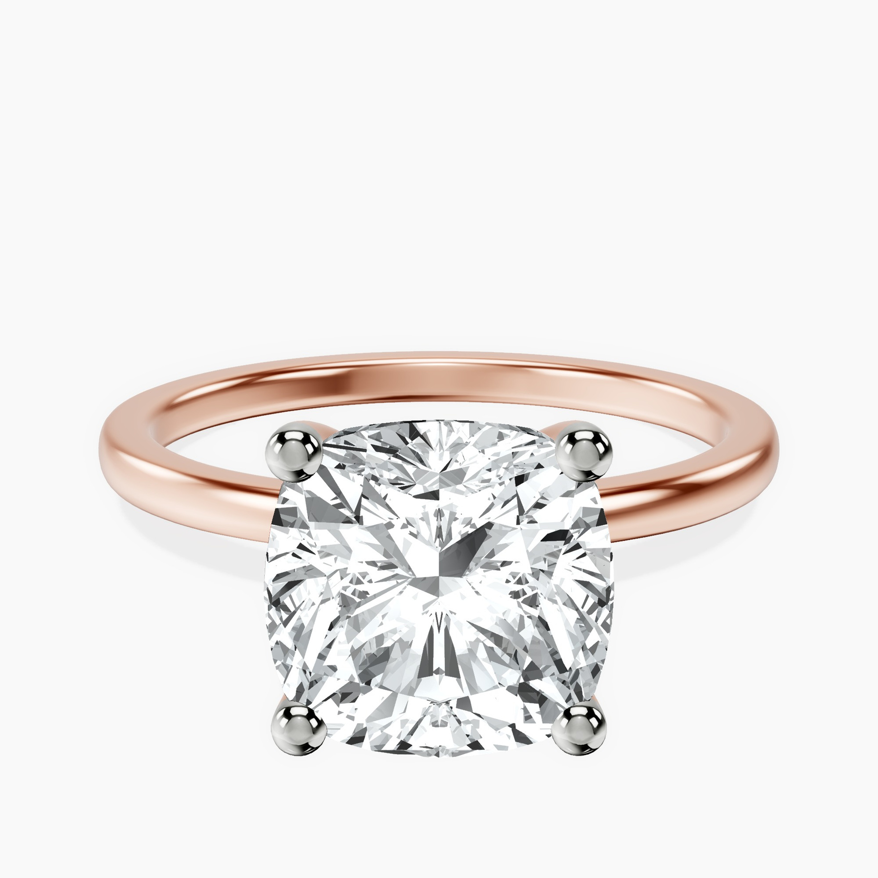 10kt Rose Gold Four Prong Solitaire 1.5mm Lab Diamond Ring front image