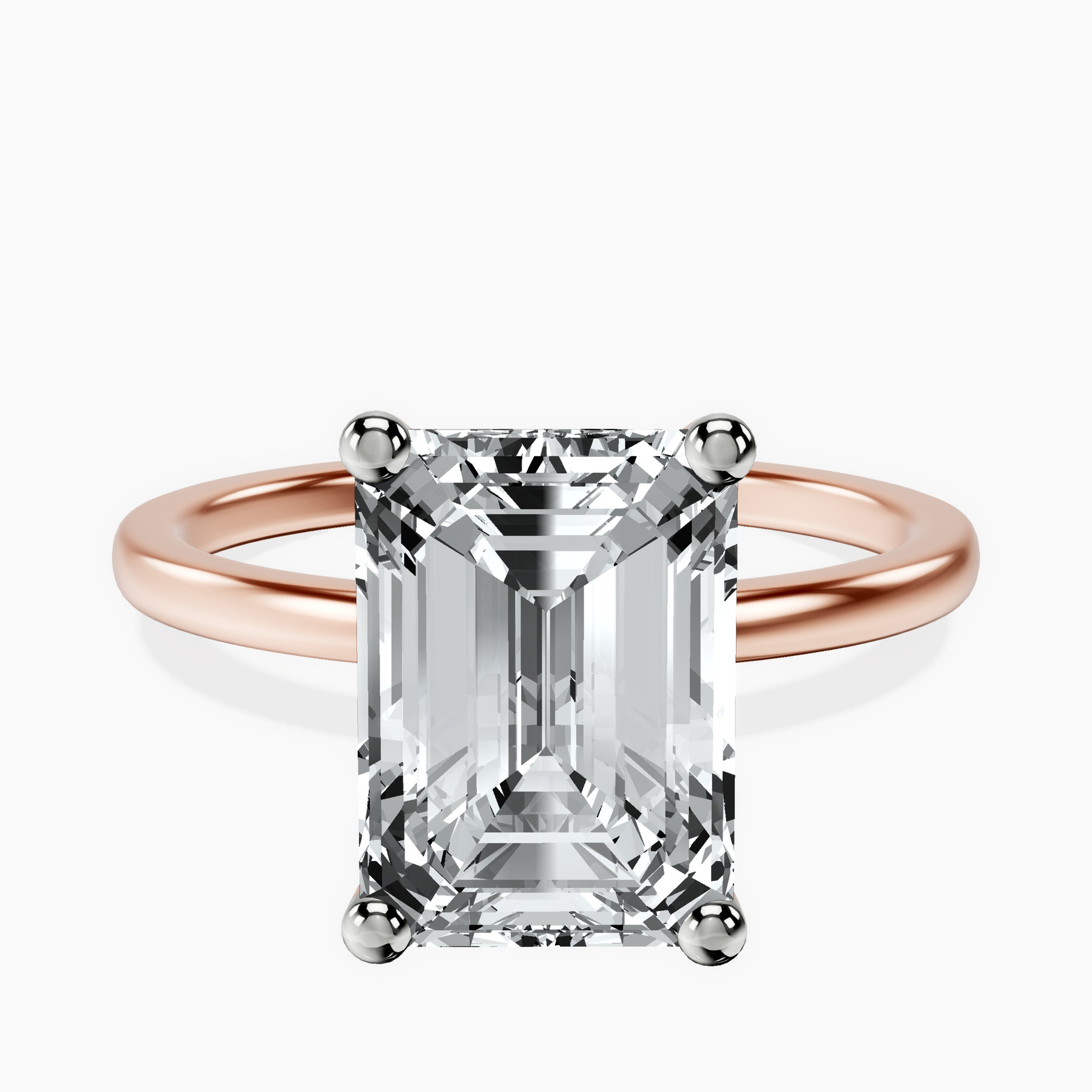 10kt Rose Gold Four Prong Solitaire 1.5mm Lab Diamond Ring front image
