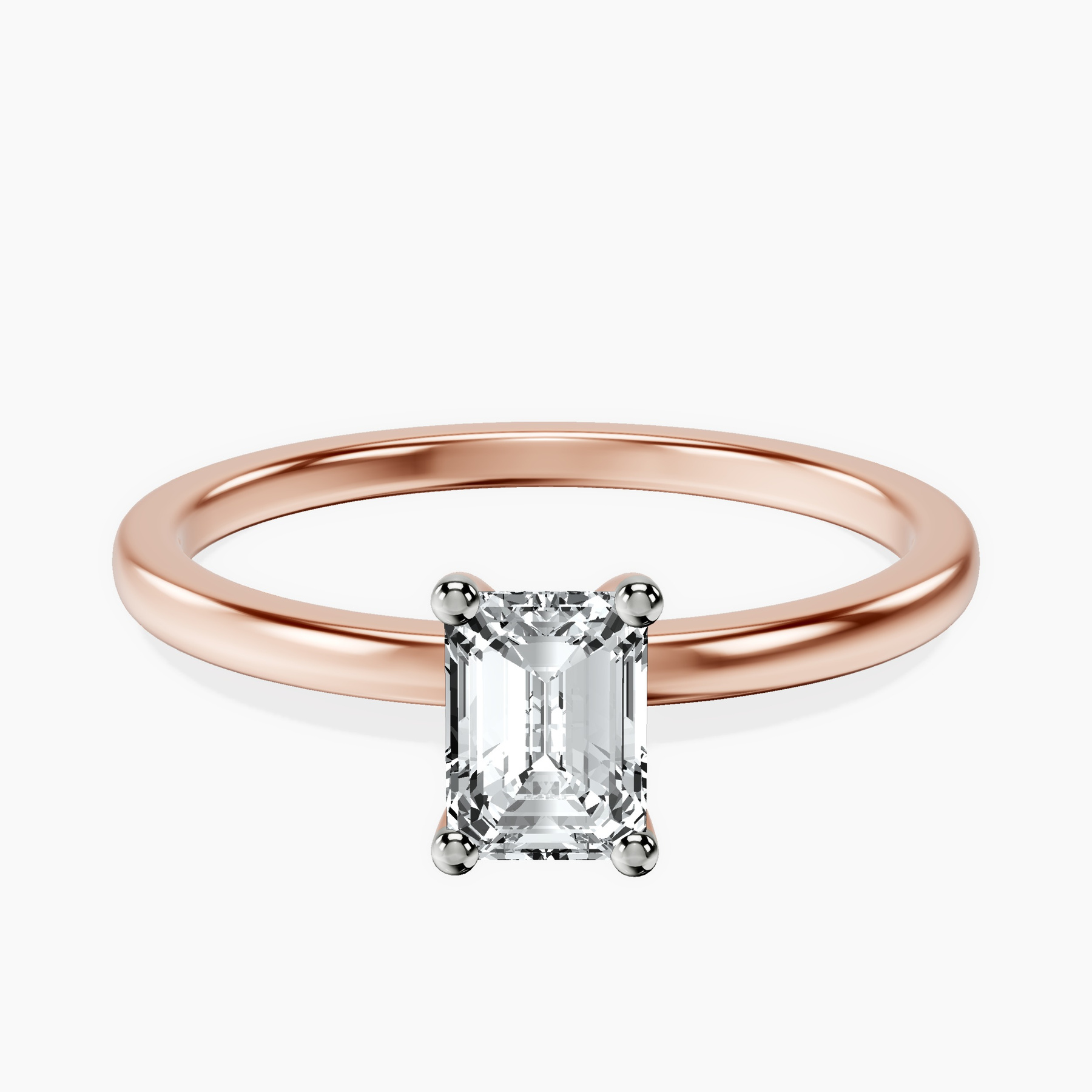 10kt Rose Gold Four Prong Solitaire 1.5mm Lab Diamond Ring front image