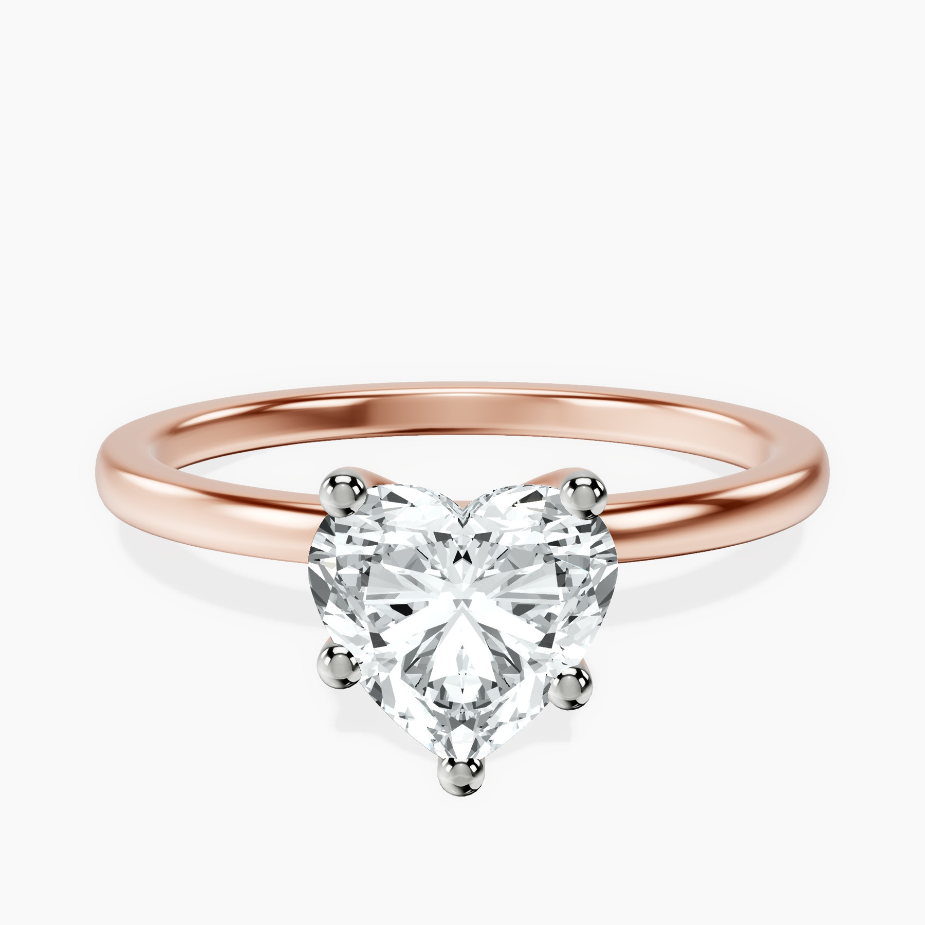 10kt Rose Gold Four Prong Solitaire 1.5mm Lab Diamond Ring front image