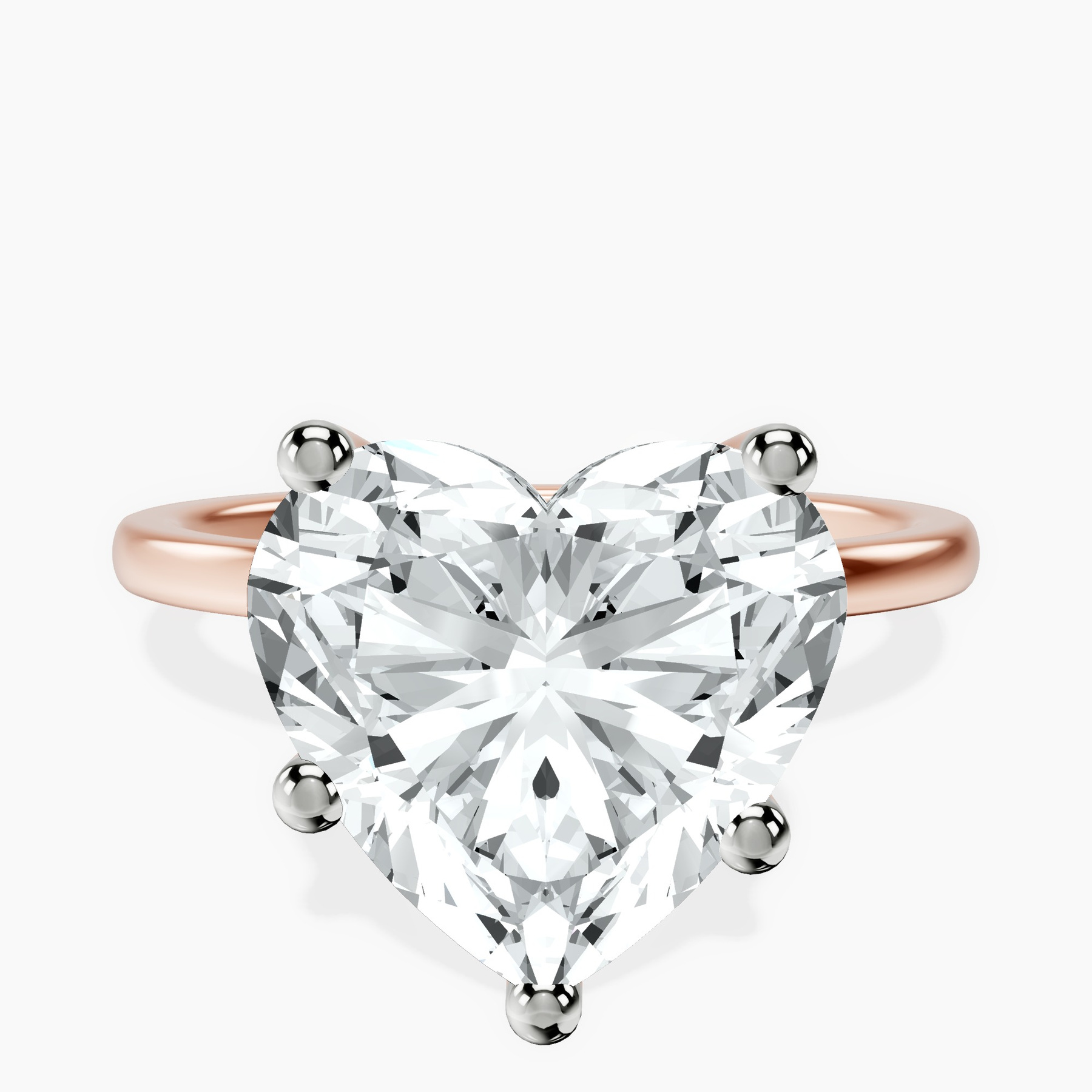 10kt Rose Gold Four Prong Solitaire 1.5mm Lab Diamond Ring front image