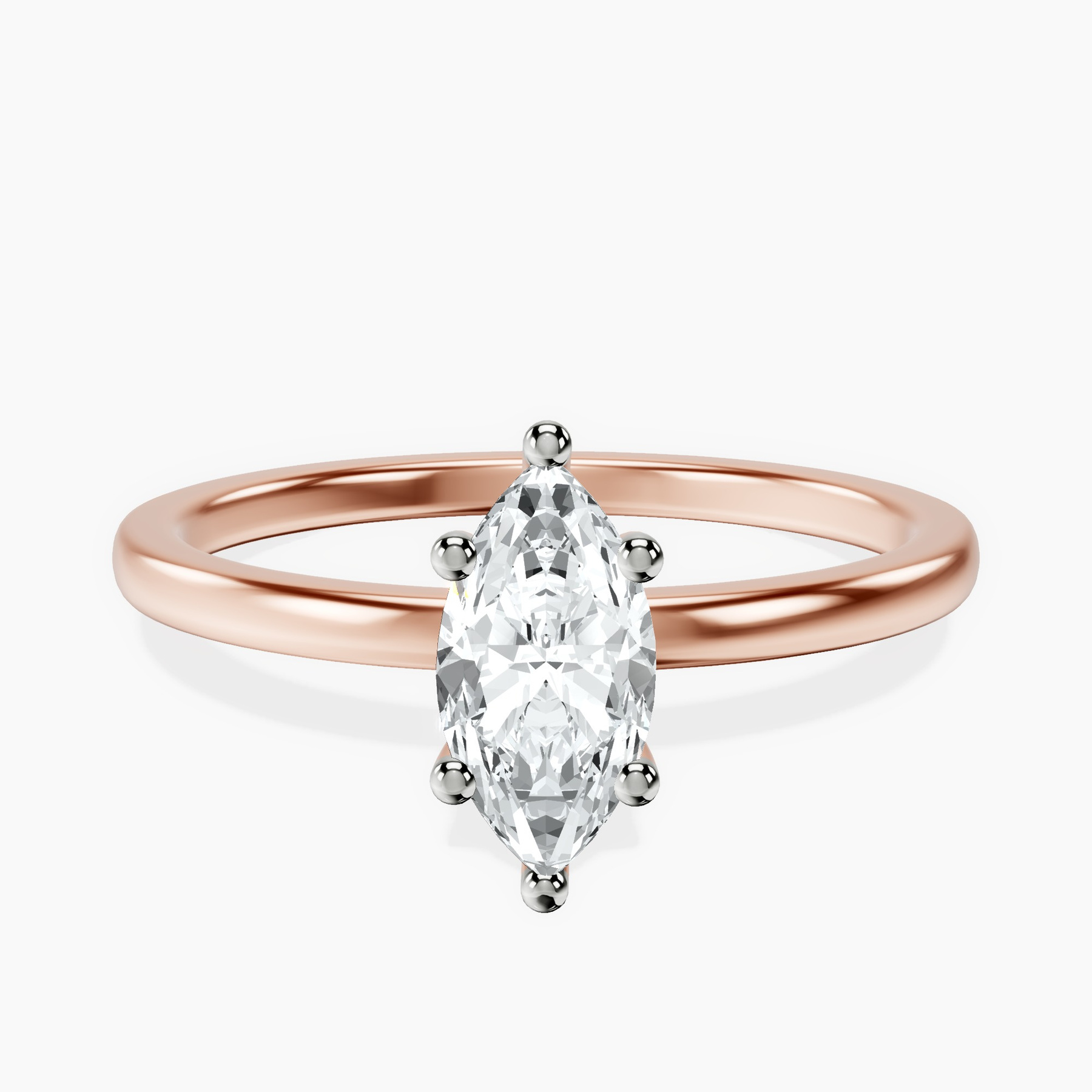 10kt Rose Gold Four Prong Solitaire 1.5mm Lab Diamond Ring front image