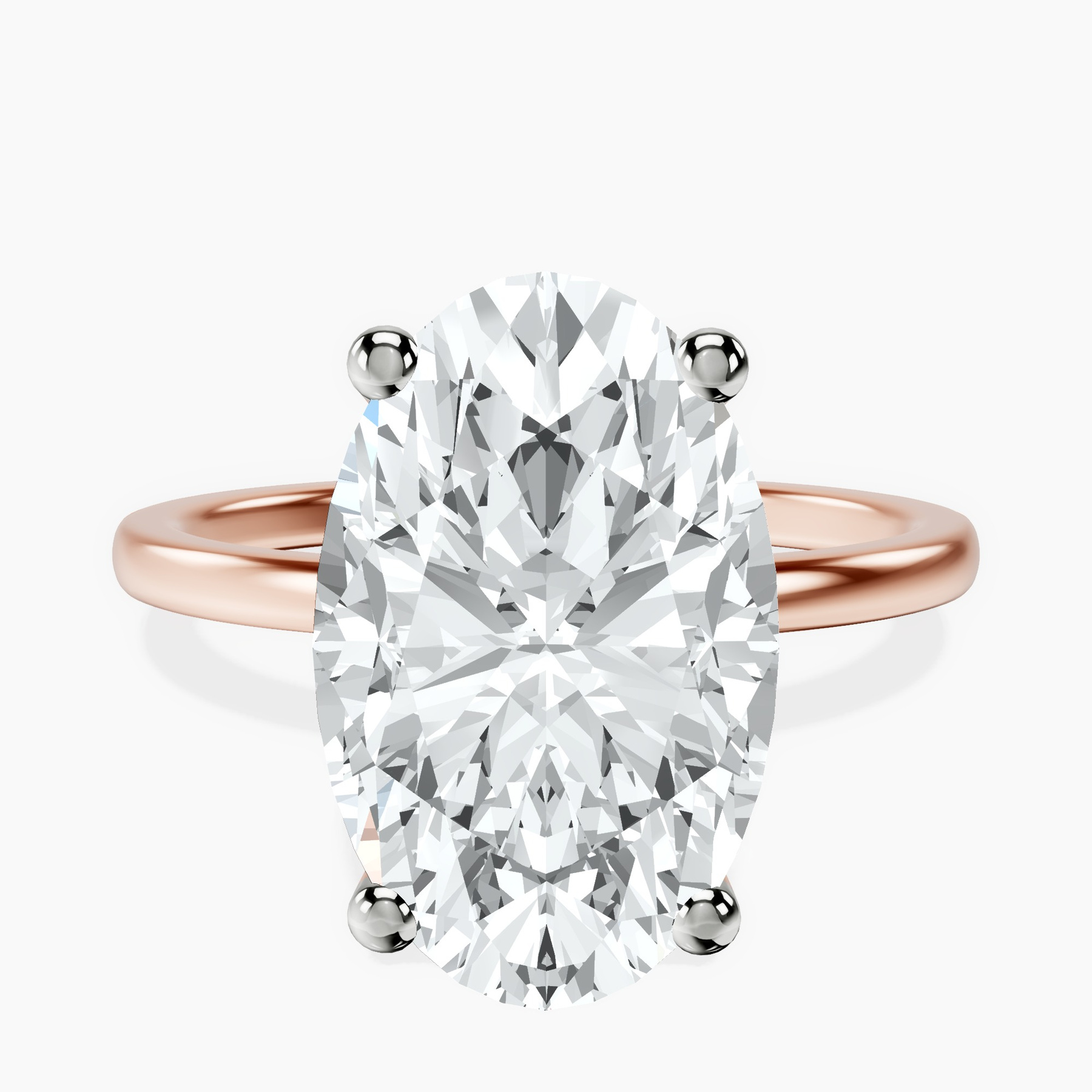 10kt Rose Gold Four Prong Solitaire 1.5mm Lab Diamond Ring front image