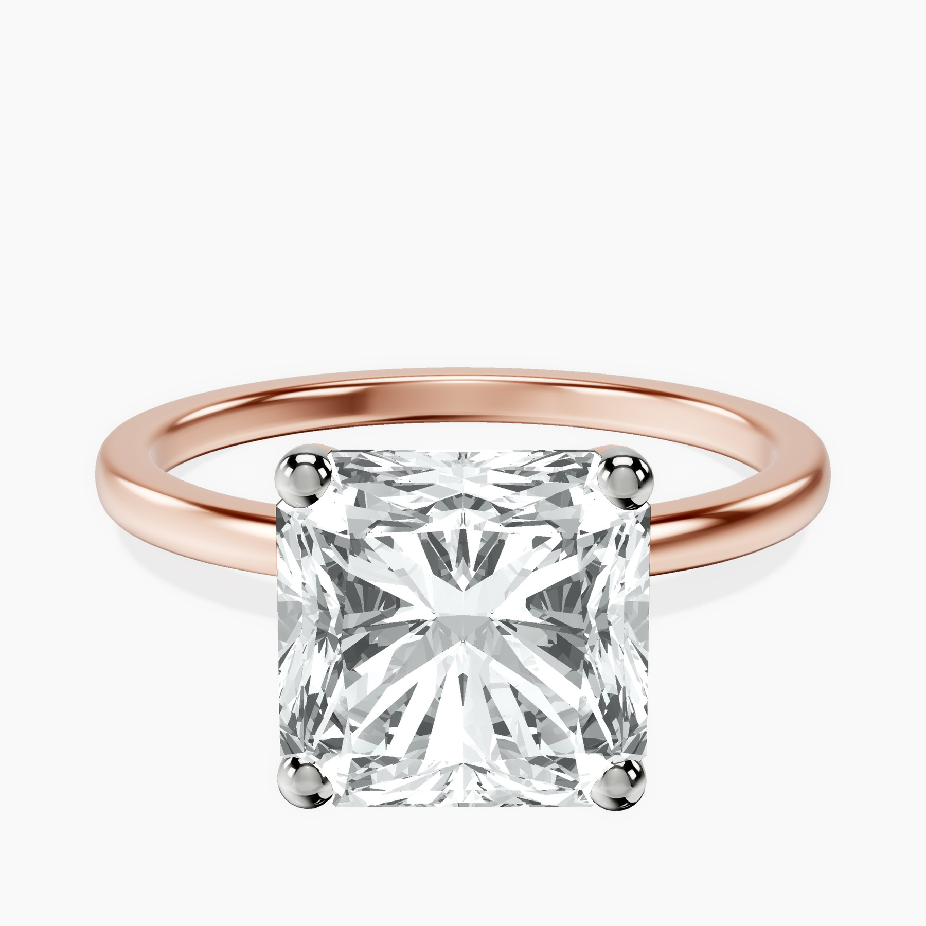 10kt Rose Gold Four Prong Solitaire 1.5mm Lab Diamond Ring front image