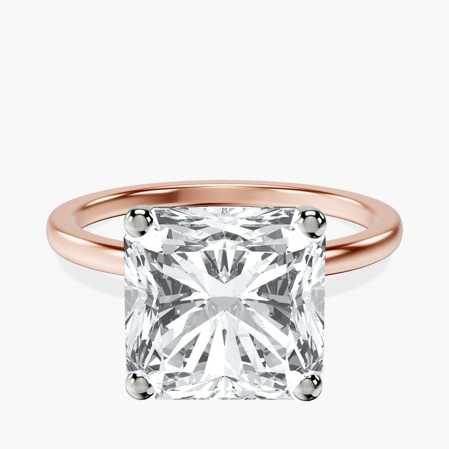 18kt Rose Gold Four Prong Solitaire 1.5mm Lab Diamond Ring front image