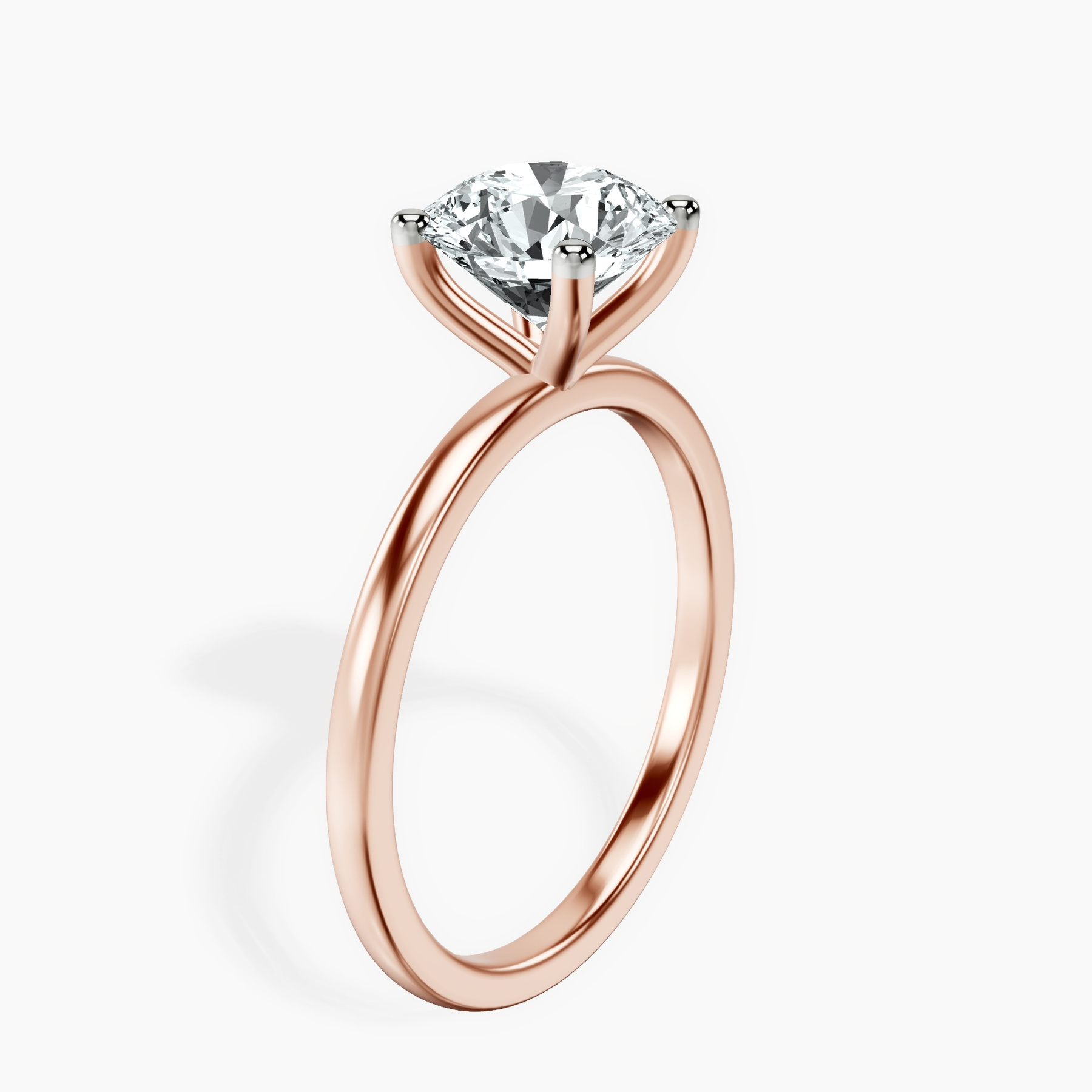 10kt Rose Gold Four Prong Solitaire 1.5mm Lab Diamond Ring standing product image one