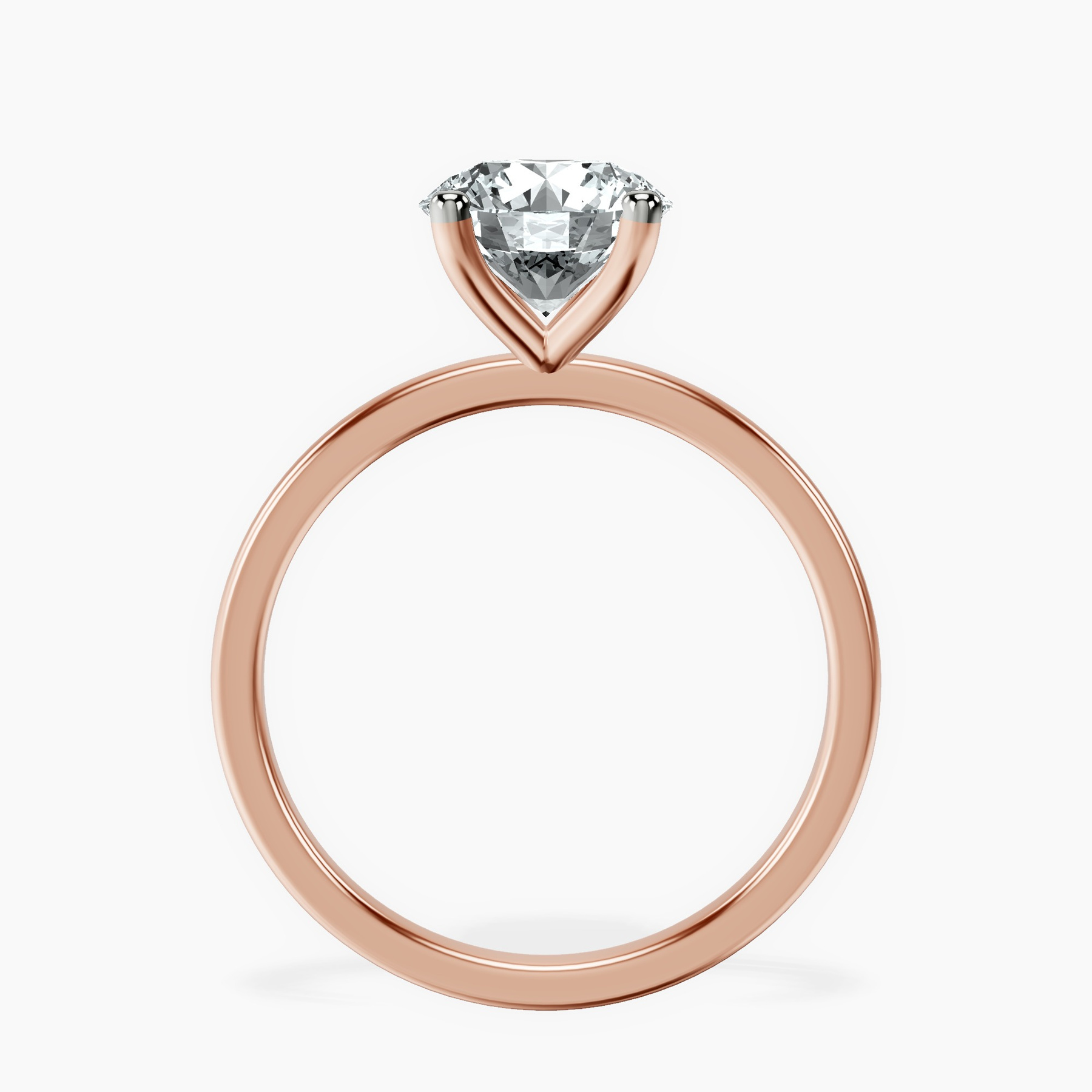 10kt Rose Gold Four Prong Solitaire 1.5mm Lab Diamond Ring side right image one