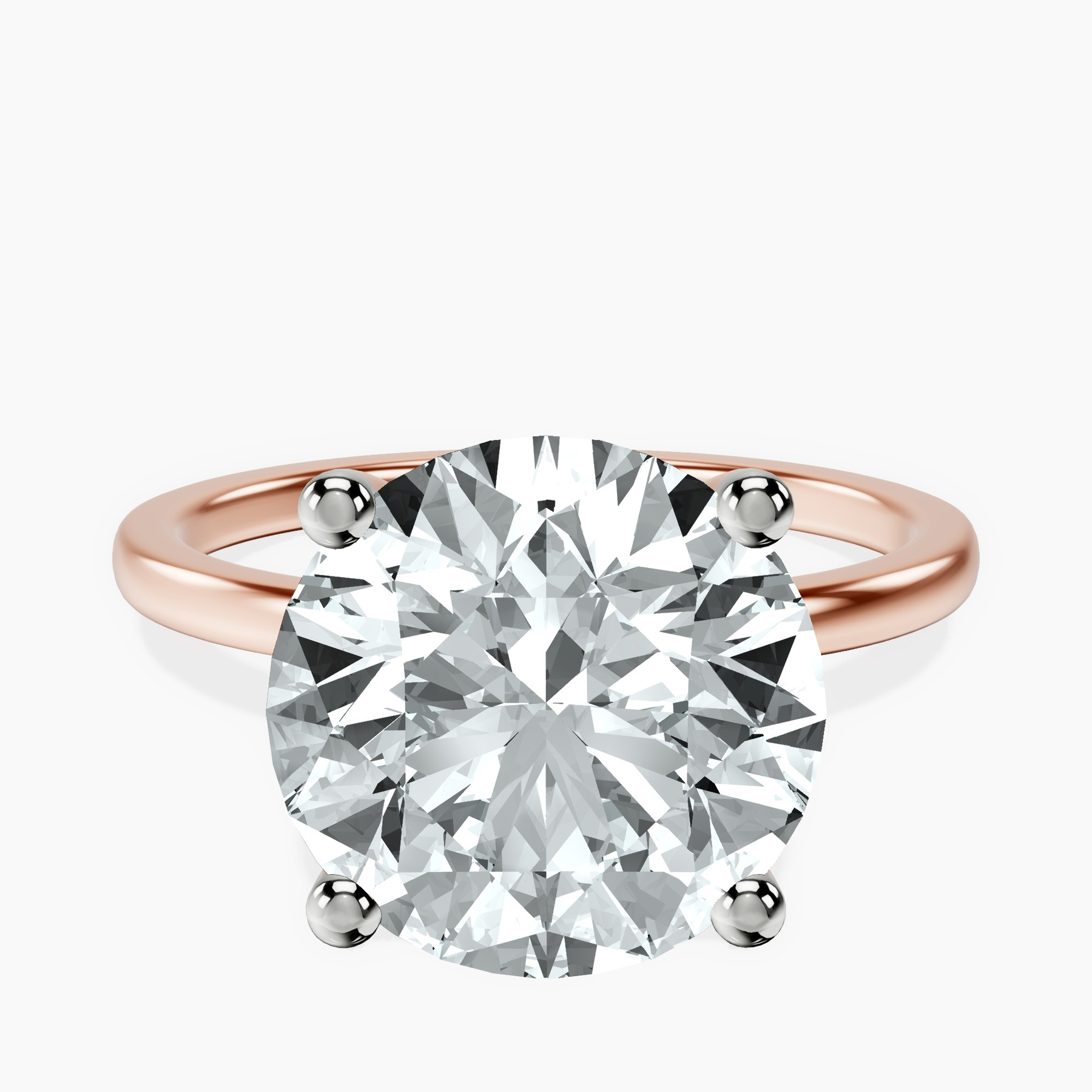 10kt Rose Gold Four Prong Solitaire 1.5mm Lab Diamond Ring front image