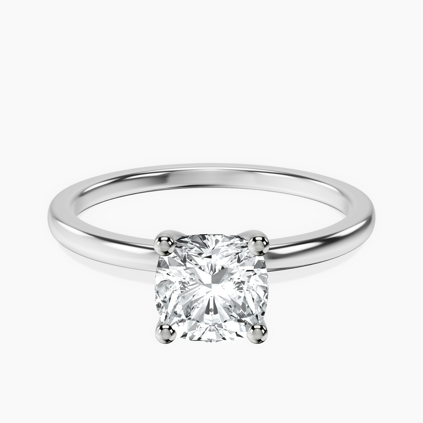 Platinum Four Prong Solitaire 1.5mm Lab Diamond Ring front image