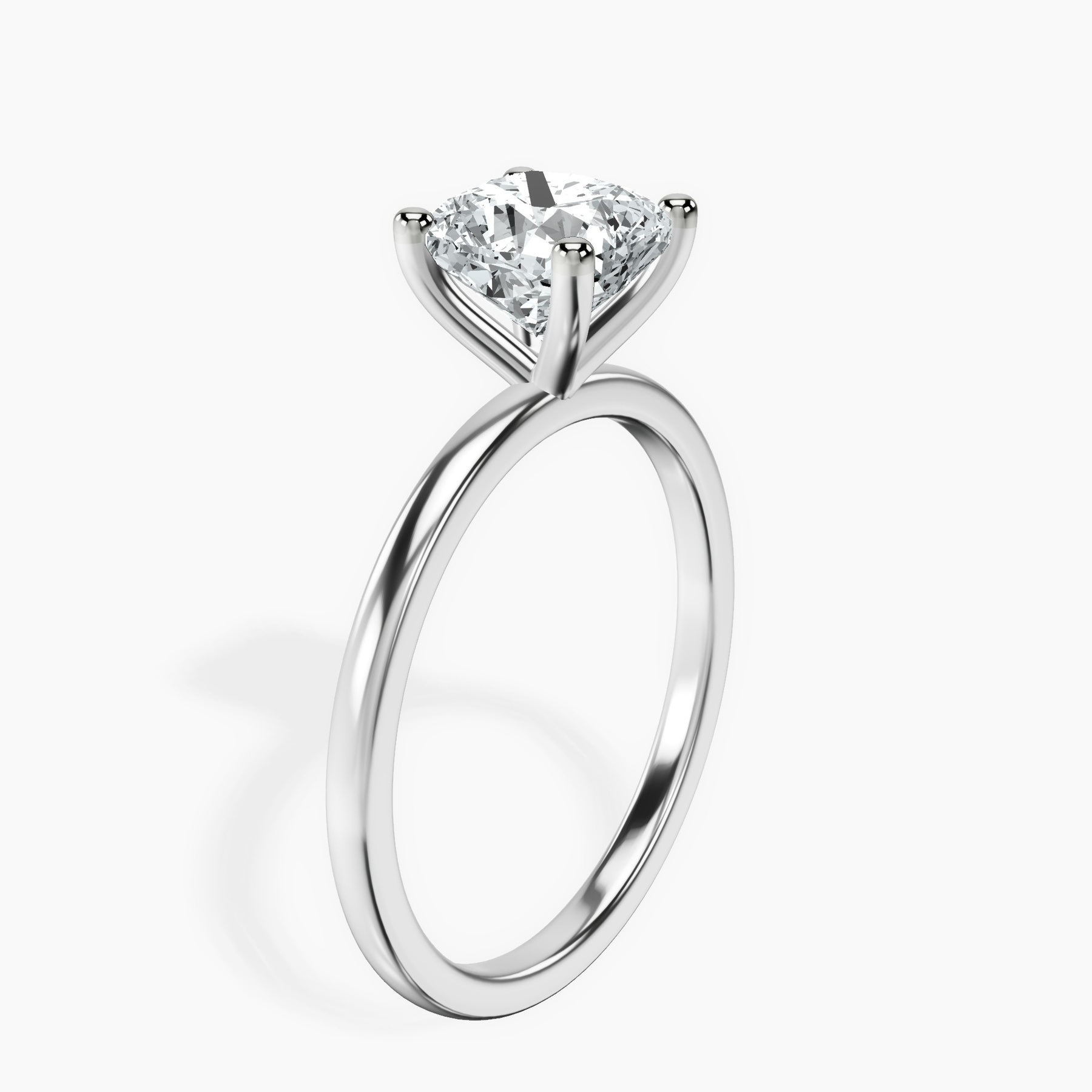 10kt White Gold Four Prong Solitaire 1.5mm Lab Diamond Ring standing product image one