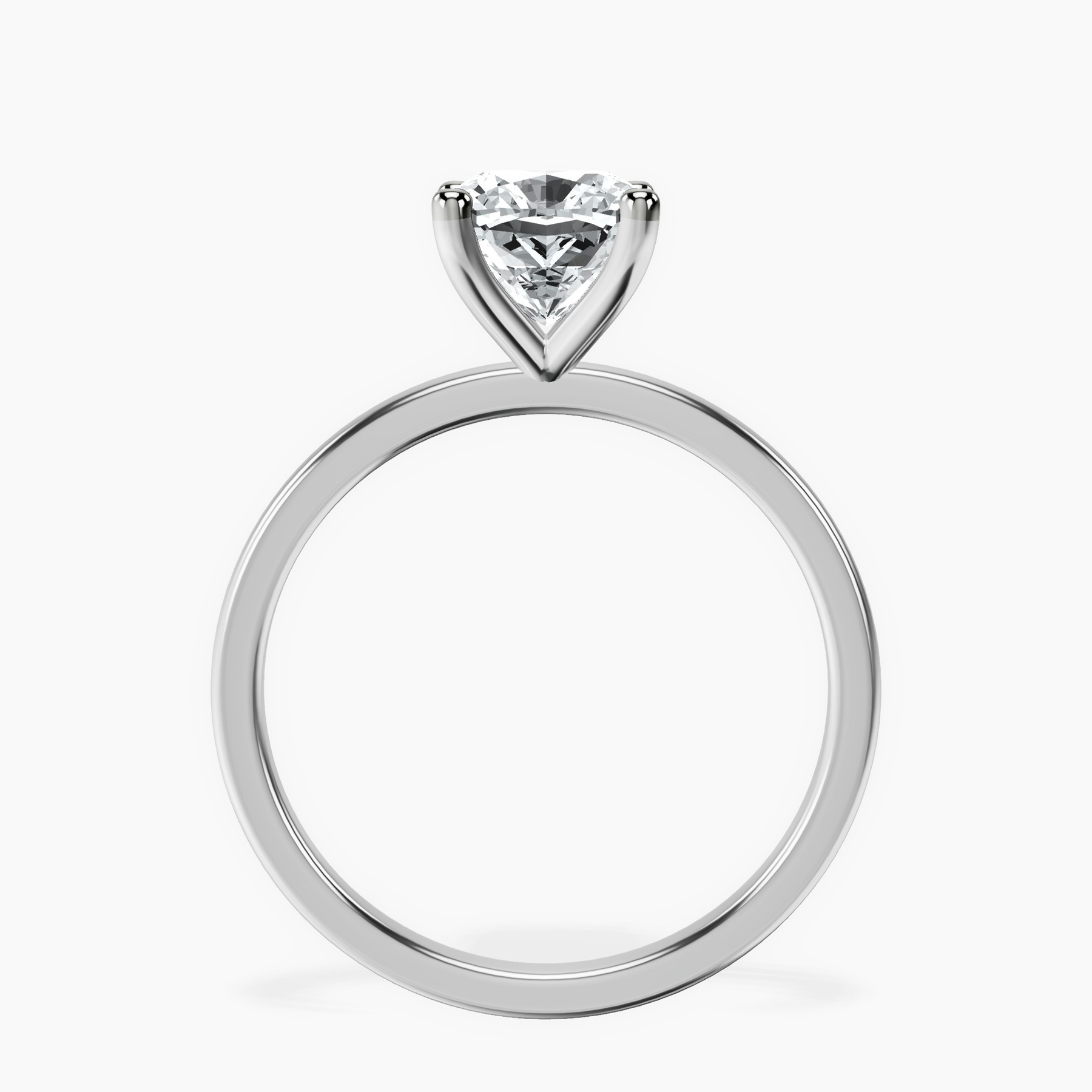 10kt White Gold Four Prong Solitaire 1.5mm Lab Diamond Ring side right image one