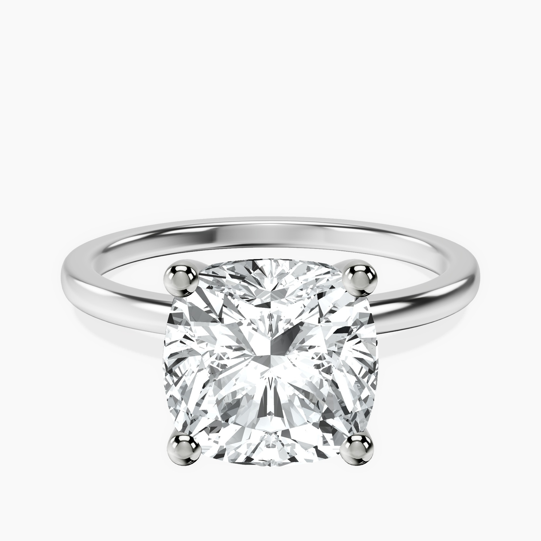 10kt White Gold Four Prong Solitaire 1.5mm Lab Diamond Ring front image