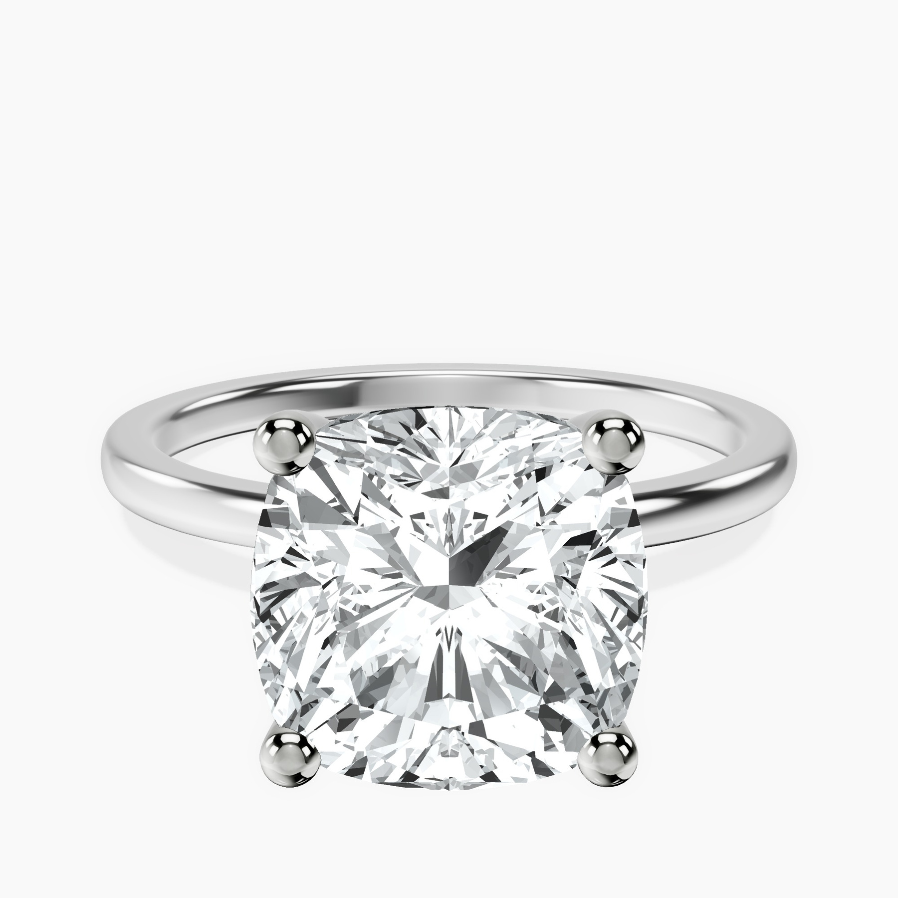 10kt White Gold Four Prong Solitaire 1.5mm Lab Diamond Ring front image